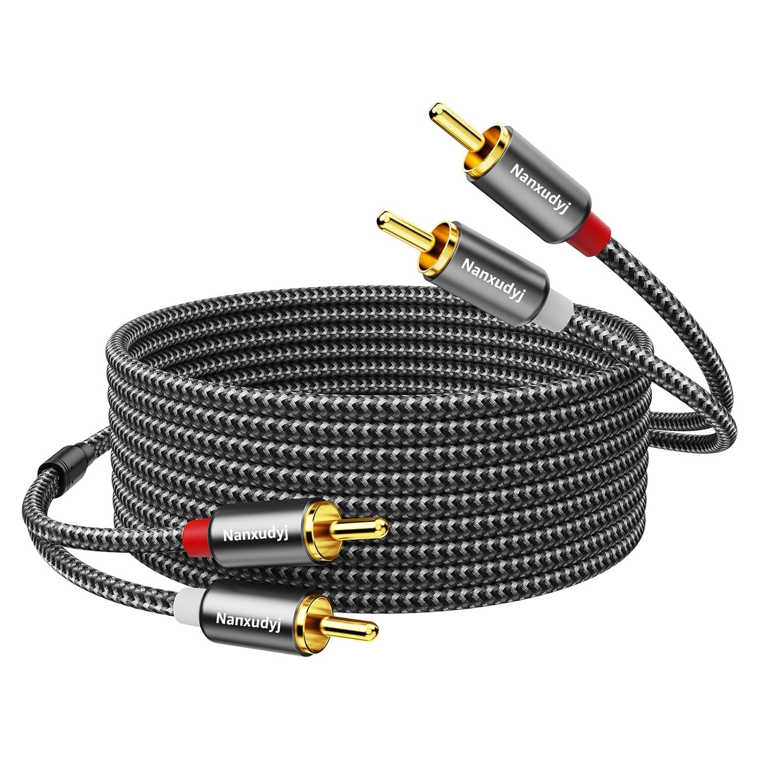 Cable de Audio 2RCA Macho a Macho 0.91m Nanxudyj Dorado