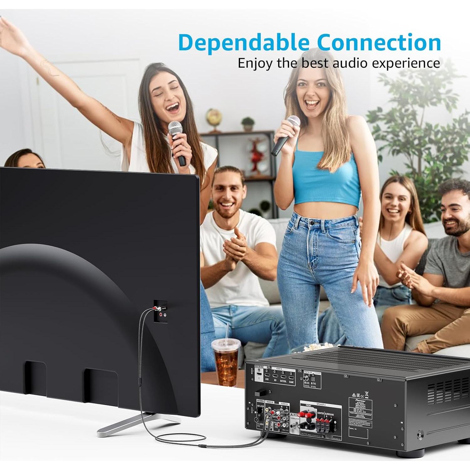 Cable de Audio 2RCA Macho a Macho 0.91m Nanxudyj Dorado