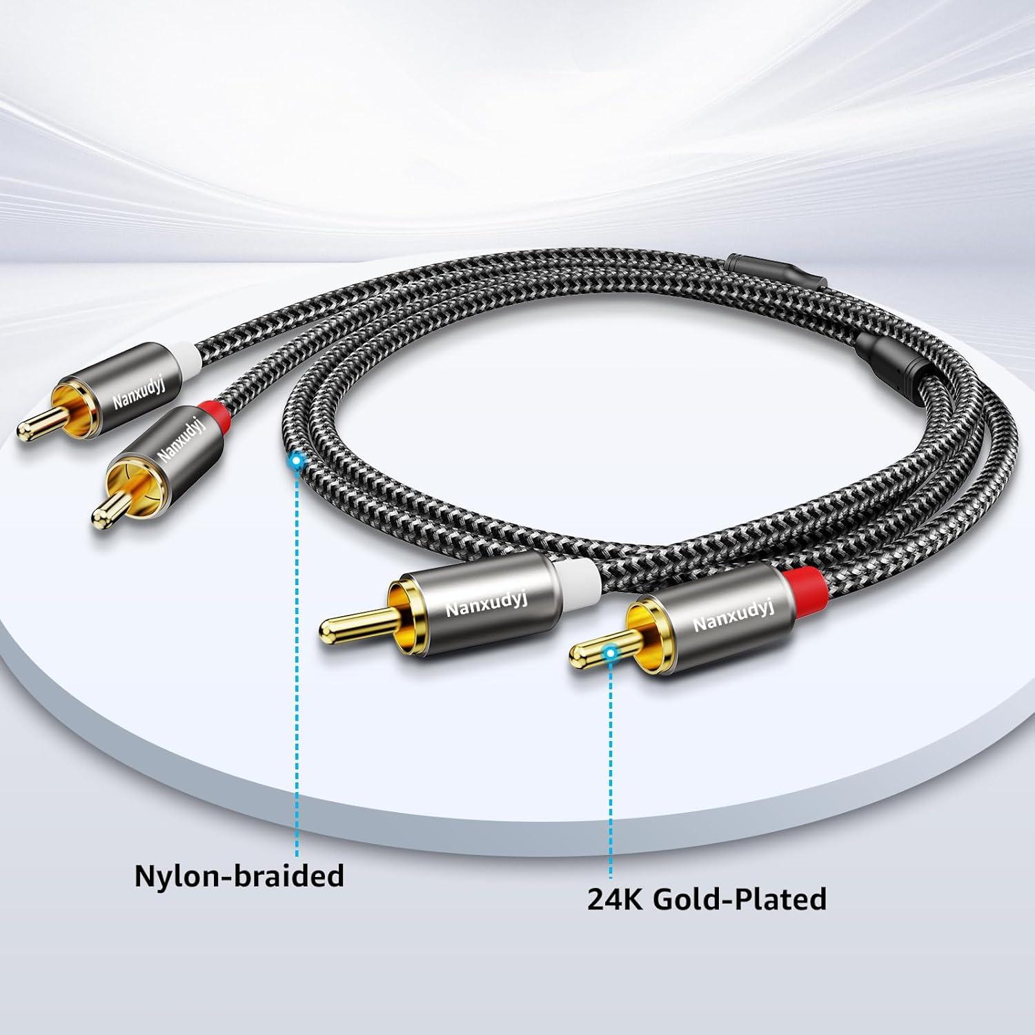 Cable de Audio 2RCA Macho a Macho 0.91m Nanxudyj Dorado