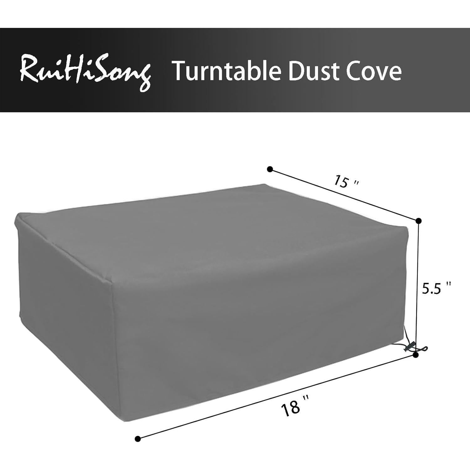 Cubierta de Polvo para Tocadiscos RuiHiSong 46.2x38.1cm Gris - Paquete de 2