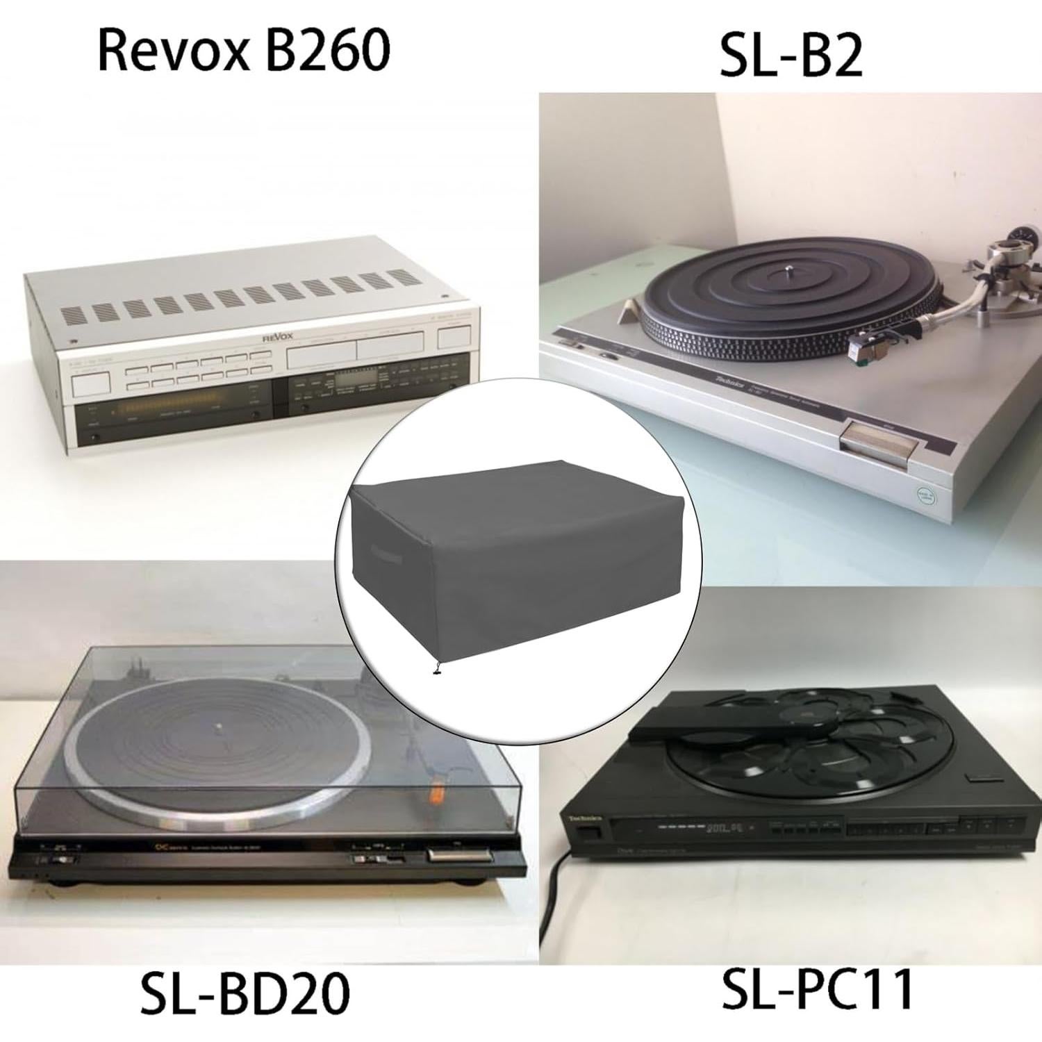 Cubierta de Polvo para Tocadiscos RuiHiSong 46.2x38.1cm Gris - Paquete de 2