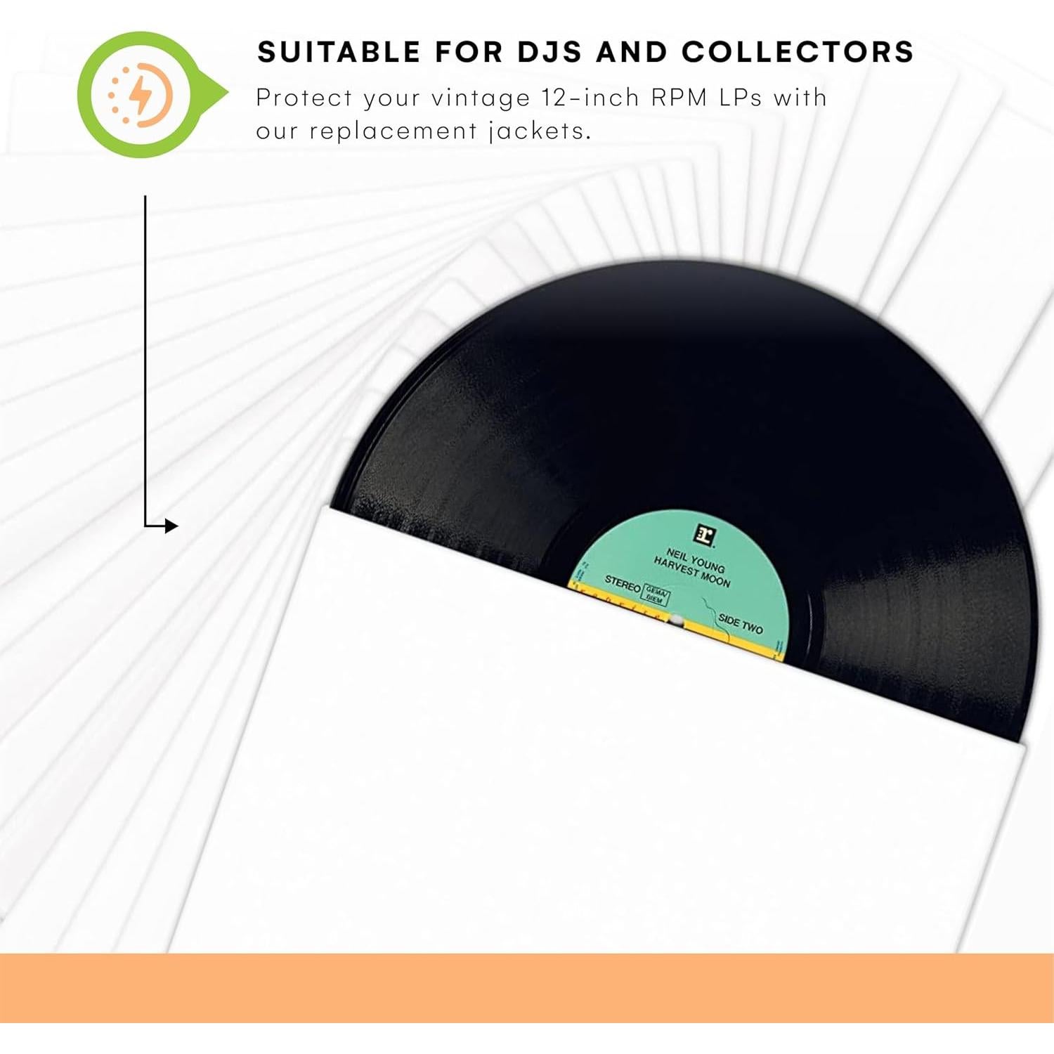 Fundas para Vinilo 12" TunePhonik - Paquete de 25 Blancas