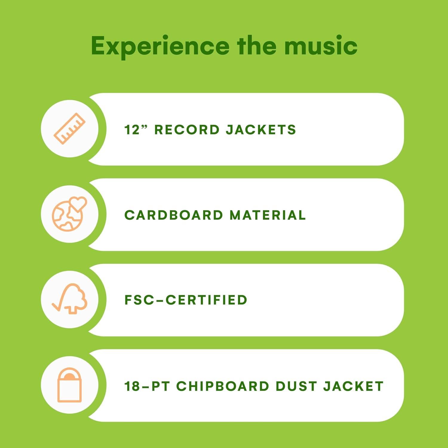 Fundas para Vinilo 12" TunePhonik - Paquete de 25 Blancas