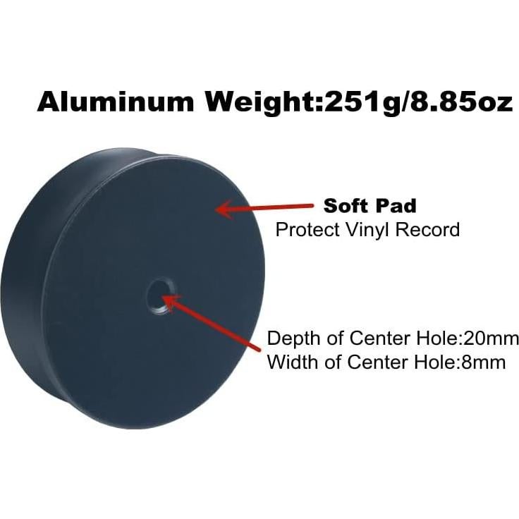 Estabilizador de Peso DEWHEL para Tocadiscos de Vinilo Corto Negro