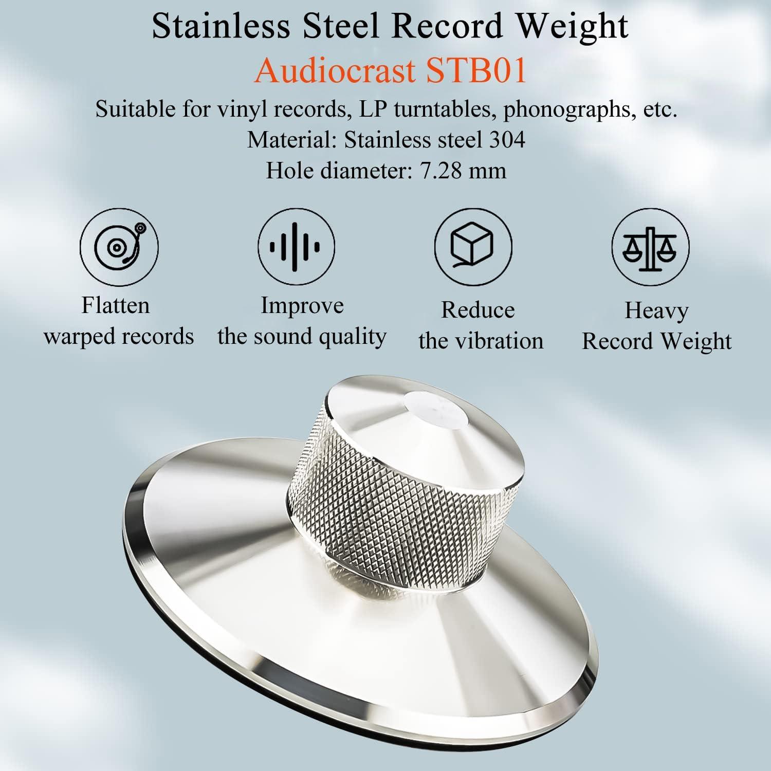 Peso de Disco Audiocrast STB01 Acero Inoxidable 390g Plata