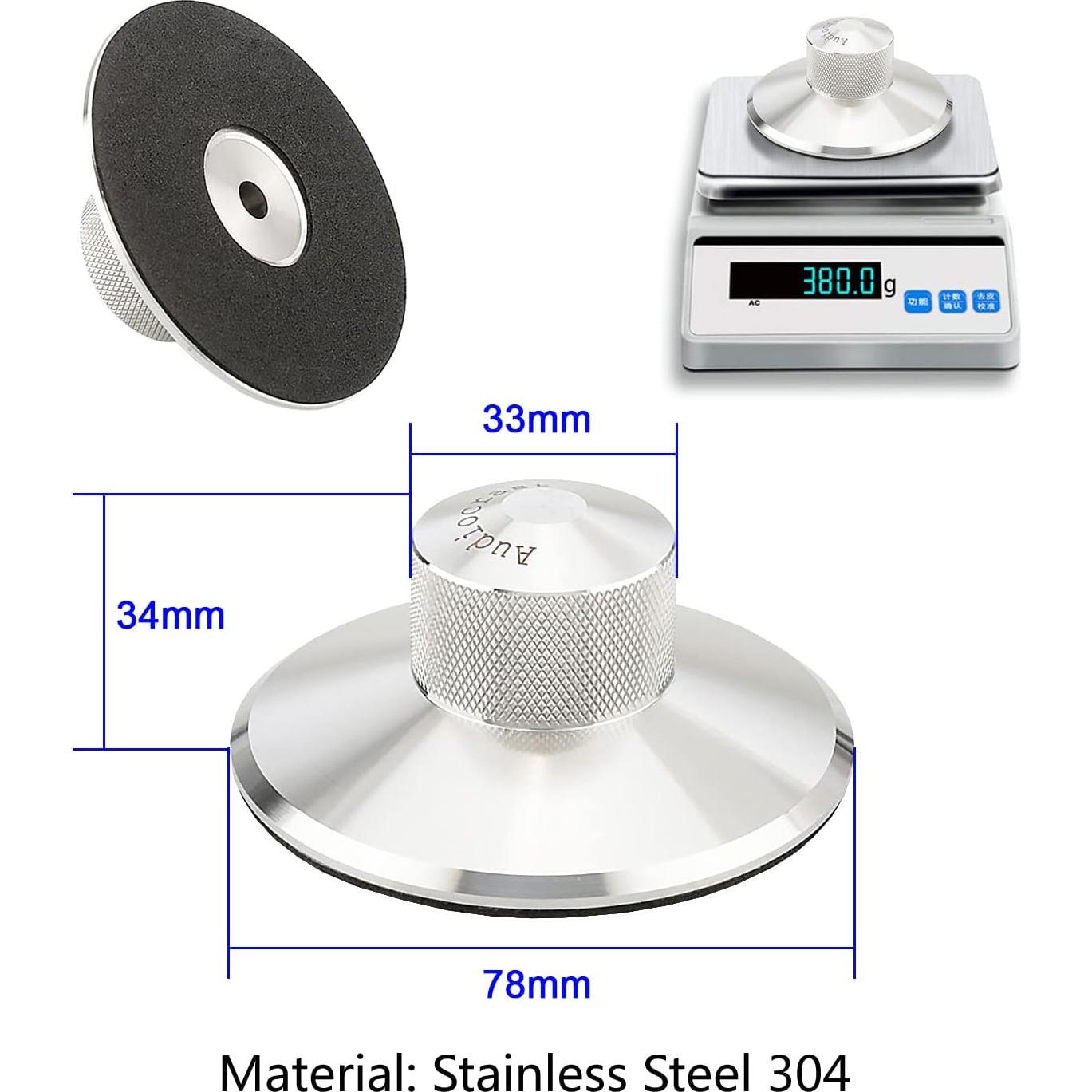 Peso de Disco Audiocrast STB01 Acero Inoxidable 390g Plata