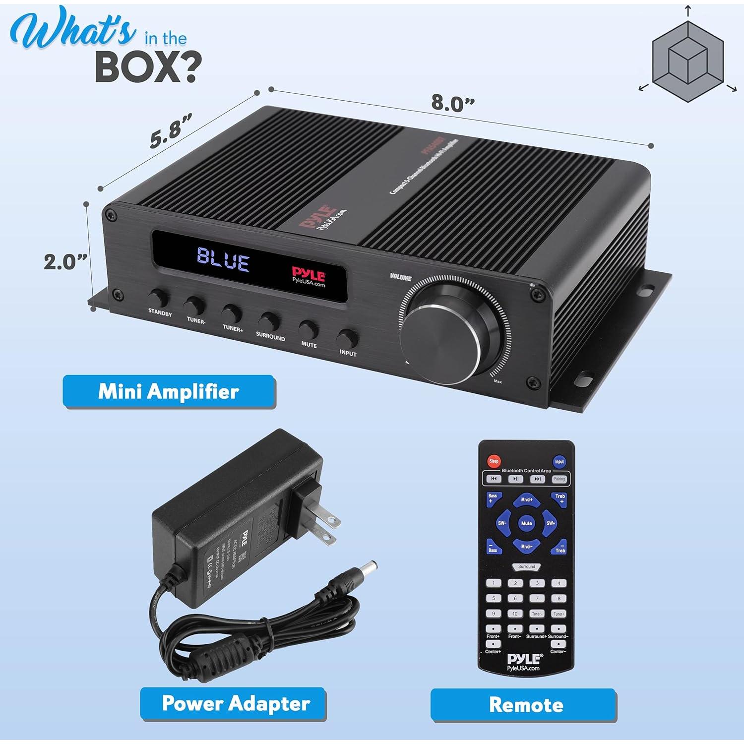 Amplificador de Audio Bluetooth Pyle PFA540BT 100W 5 Canales