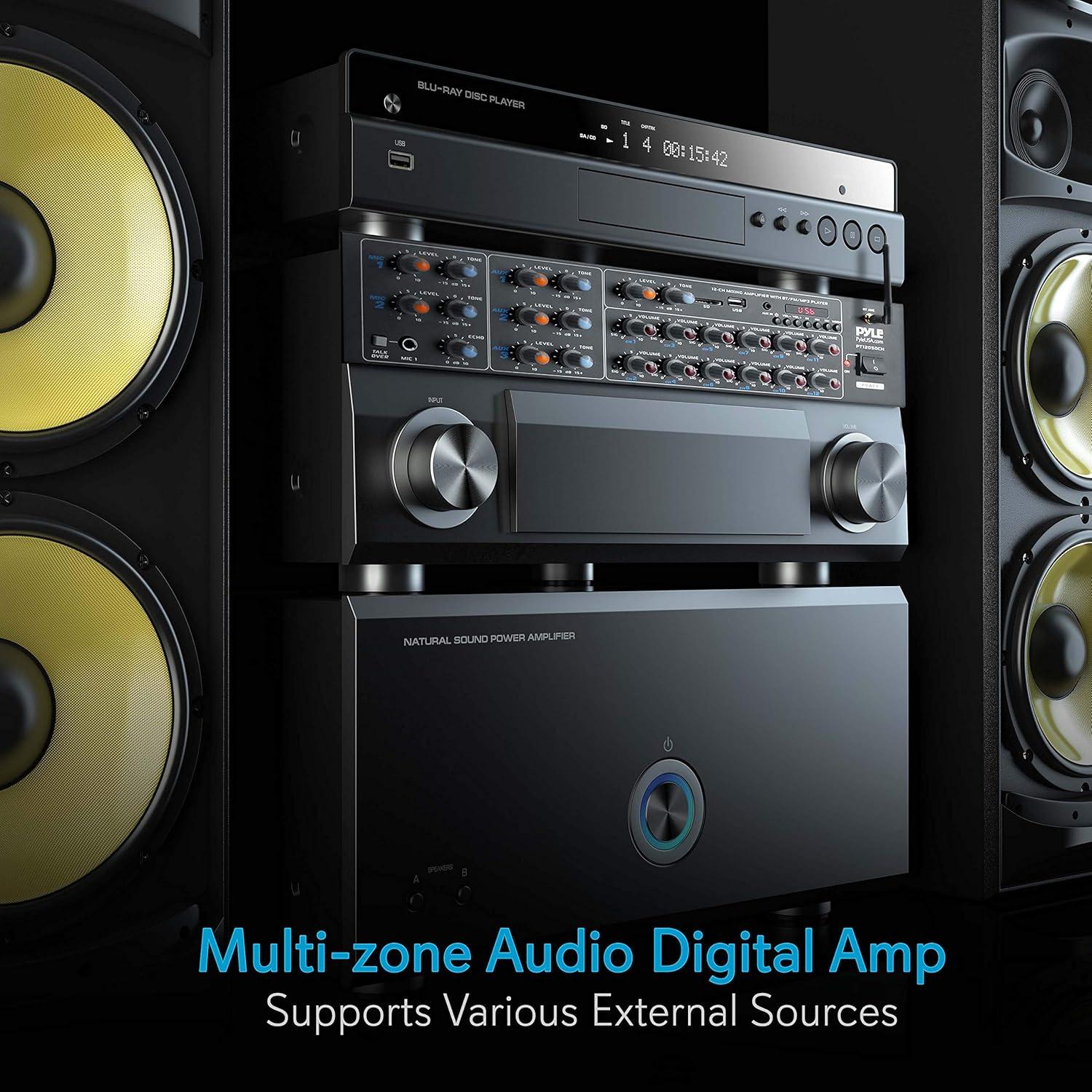 Amplificador de Potencia Pyle PT12050CH.5 Bluetooth 6000W