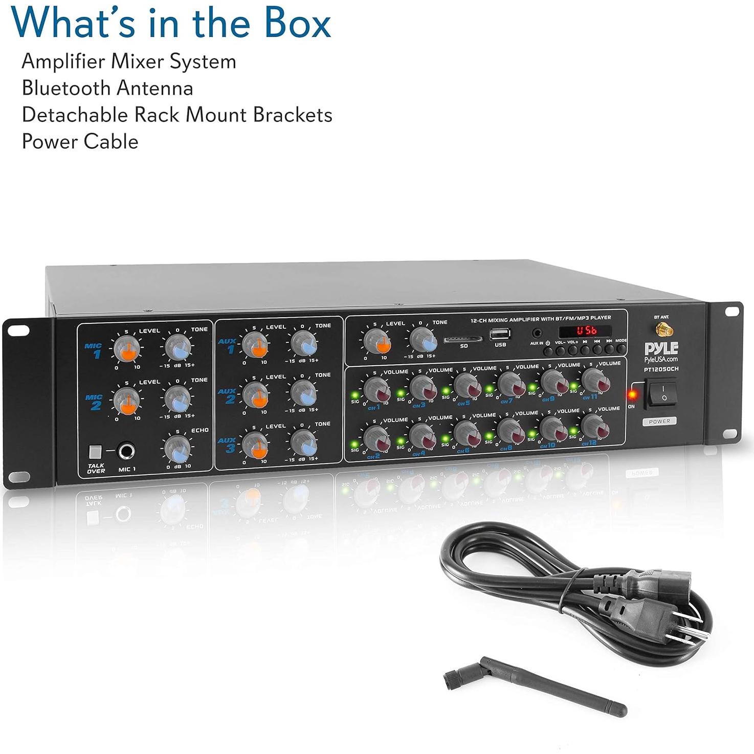 Amplificador de Potencia Pyle PT12050CH.5 Bluetooth 6000W