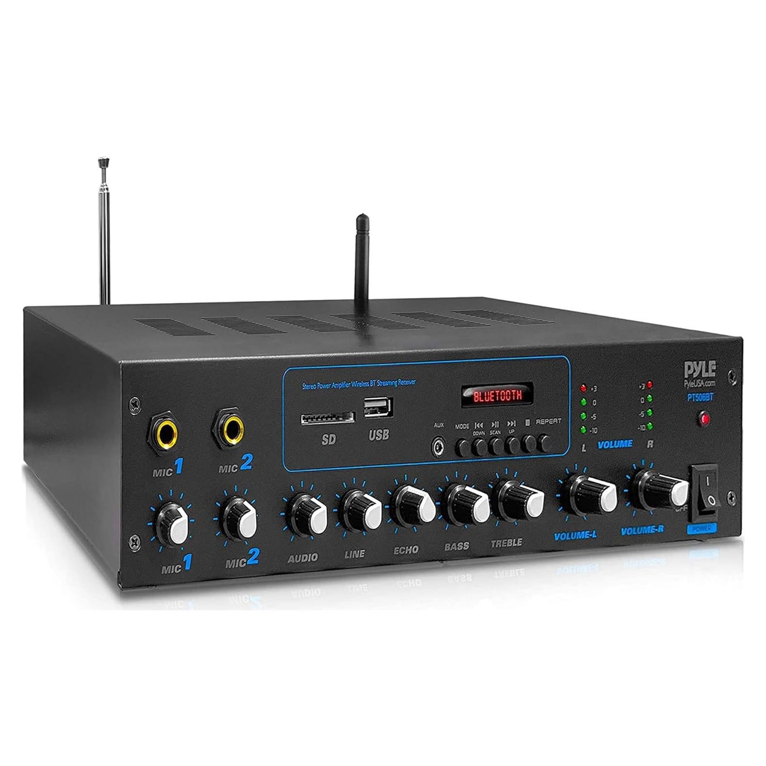 Amplificador Estéreo Pyle PT506BT.5 Bluetooth 600W FM USB SD