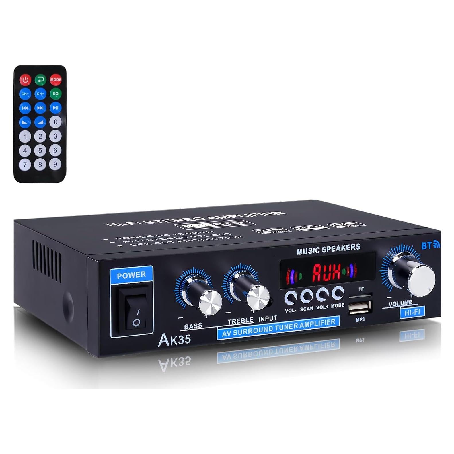 Amplificador Estéreo AK35 200W Bluetooth 5.0 2.0 Canales