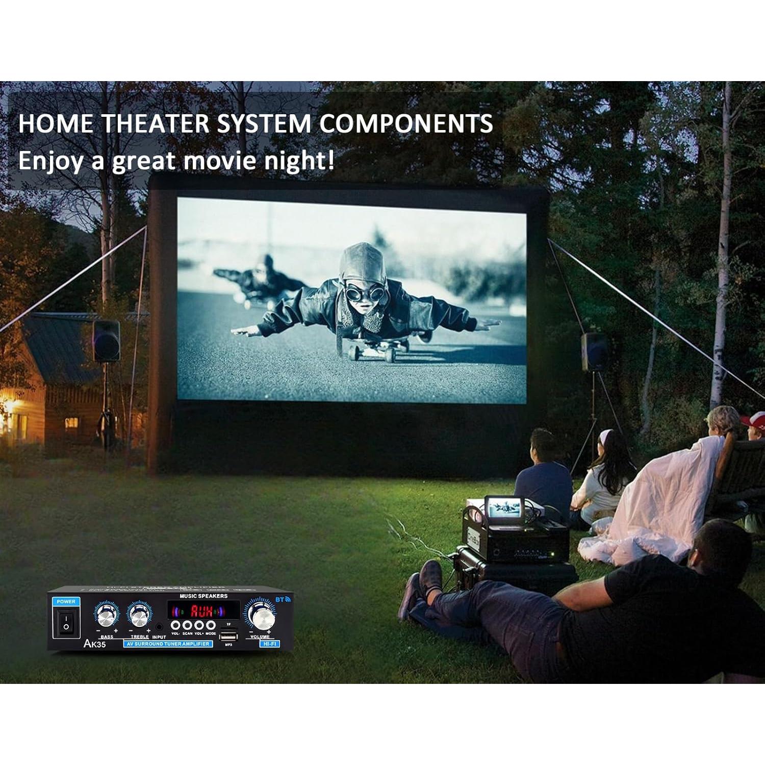 Amplificador Estéreo AK35 200W Bluetooth 5.0 2.0 Canales