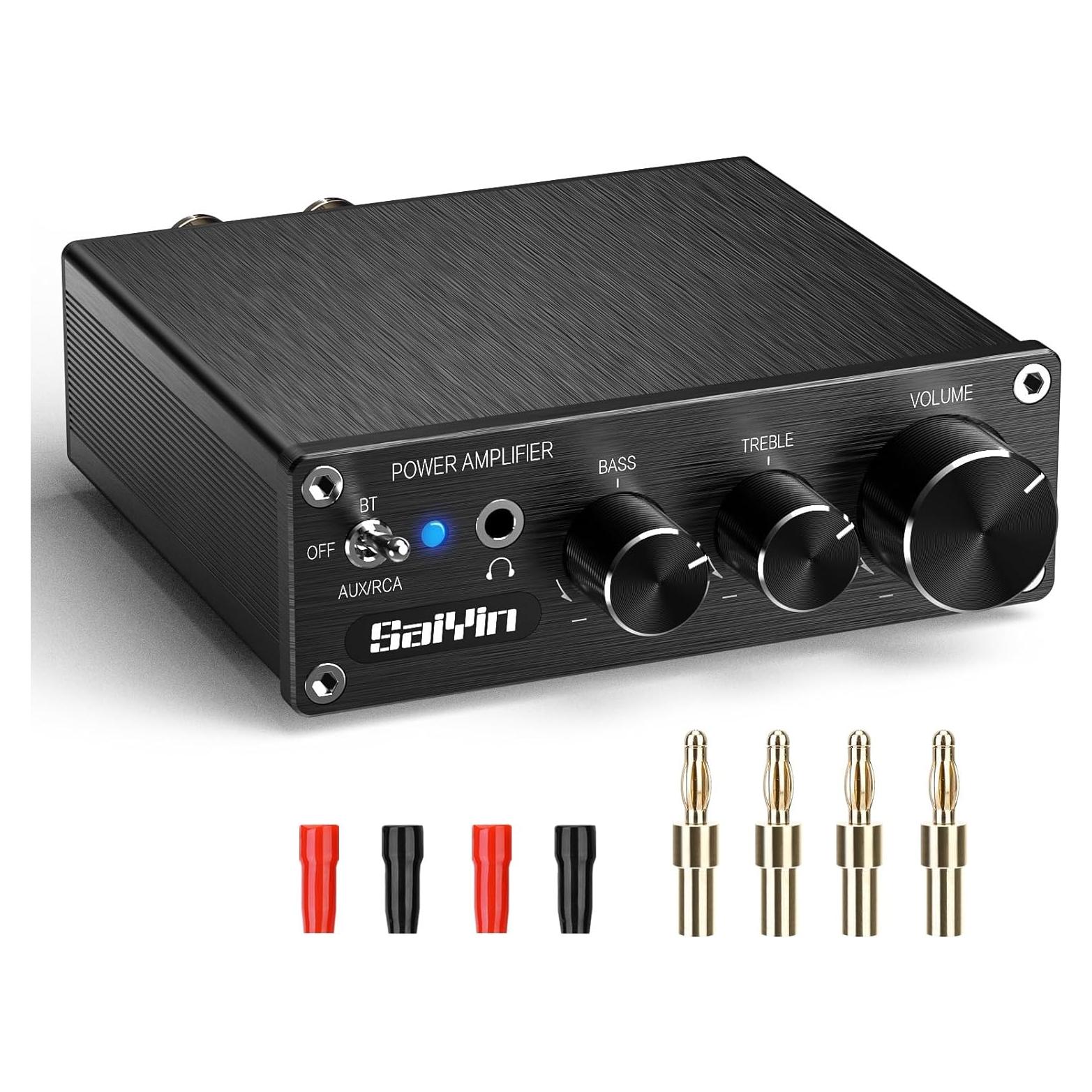 Amplificador de Potencia Saiyin PA300H 80W x 2 Bluetooth Hi-Fi