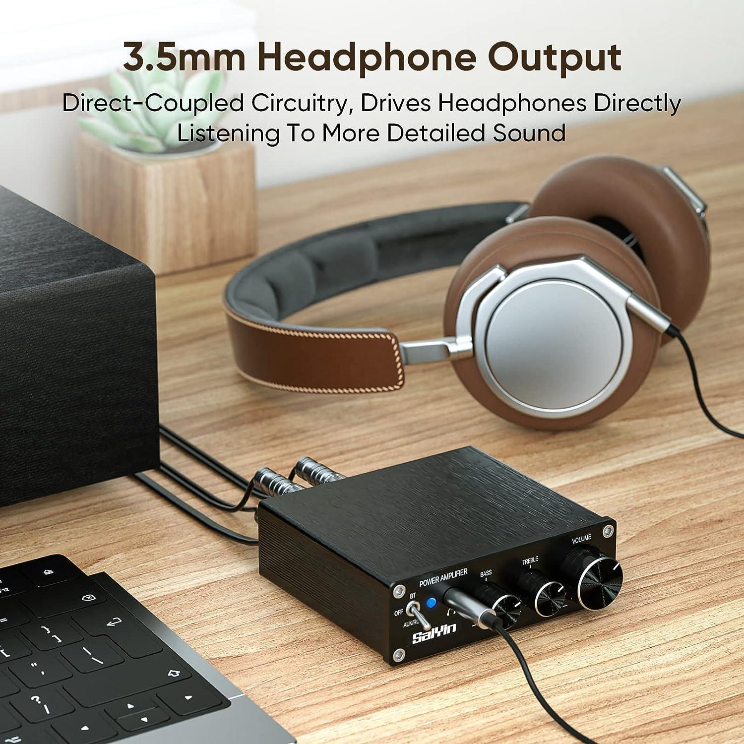 Amplificador de Potencia Saiyin PA300H 80W x 2 Bluetooth Hi-Fi