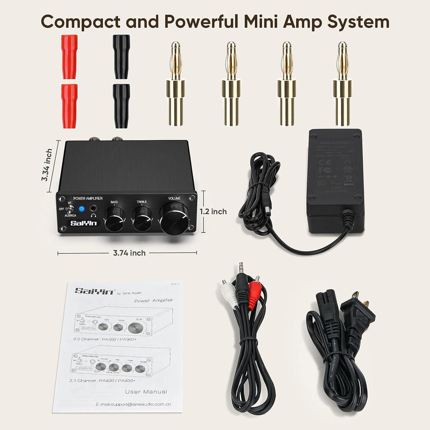 Amplificador de Potencia Saiyin PA300H 80W x 2 Bluetooth Hi-Fi