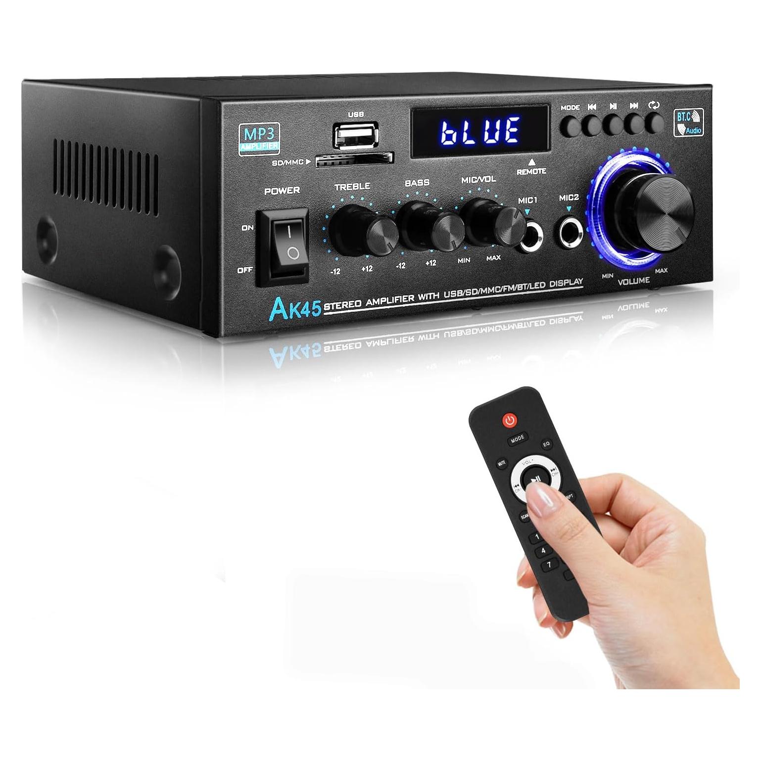 Amplificador de Potencia Dmyond AK45 Bluetooth 100W 2 Canales