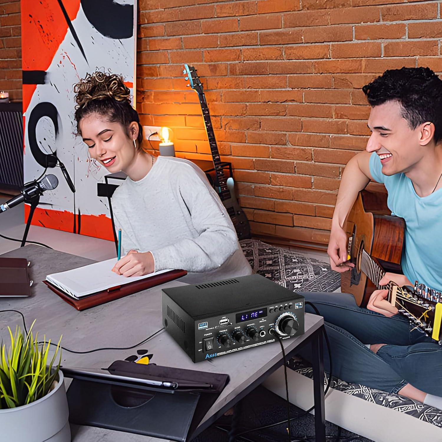 Amplificador de Potencia Dmyond AK45 Bluetooth 100W 2 Canales