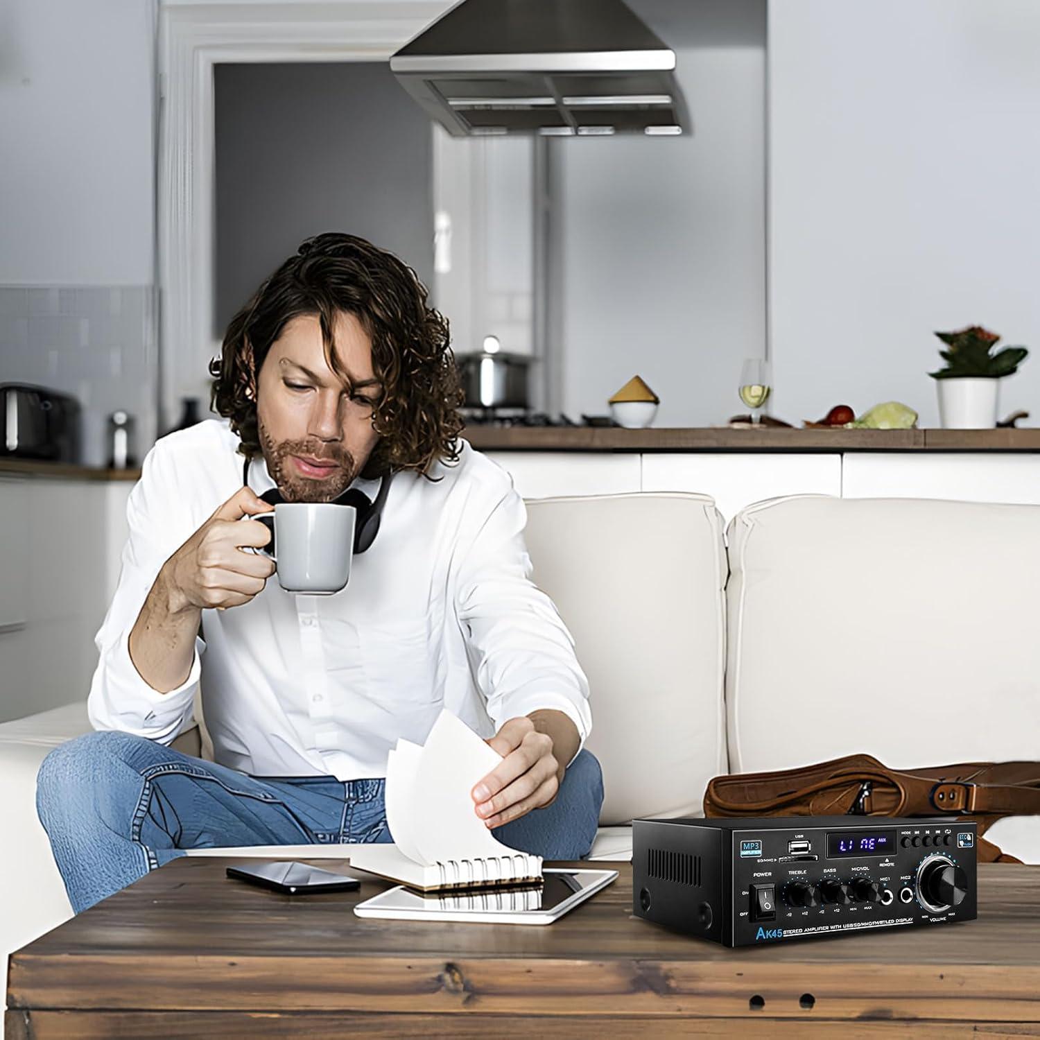 Amplificador de Potencia Dmyond AK45 Bluetooth 100W 2 Canales