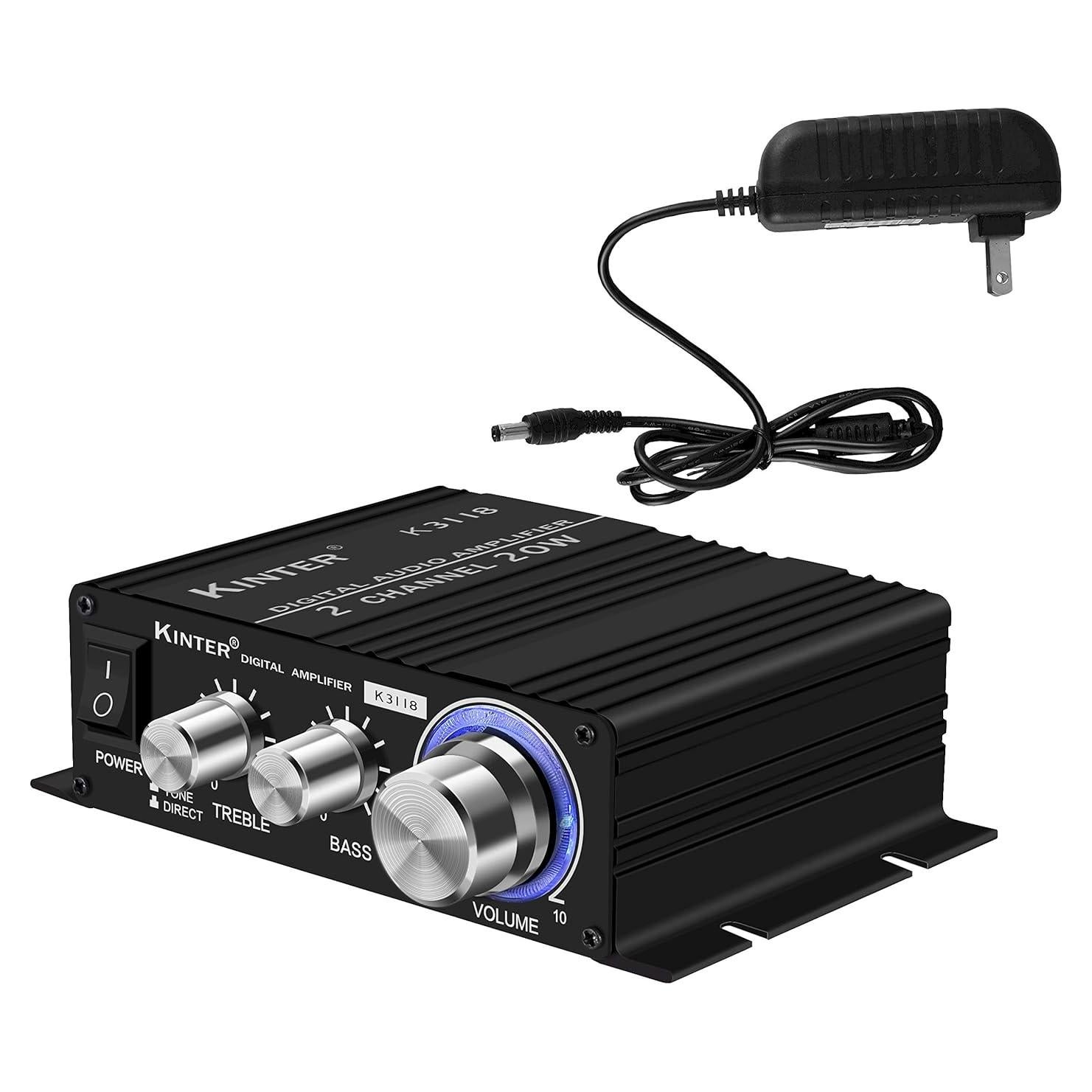 Amplificador Estéreo Kinter K3118 Hi-Fi 2x15W con Fuente 12V