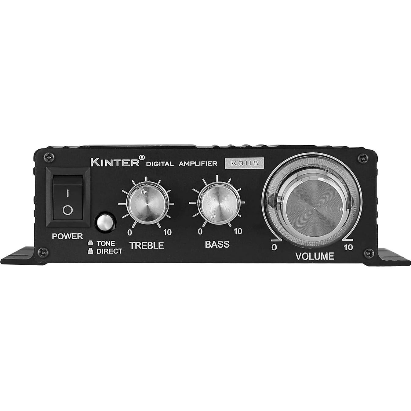 Amplificador Estéreo Kinter K3118 Hi-Fi 2x15W con Fuente 12V