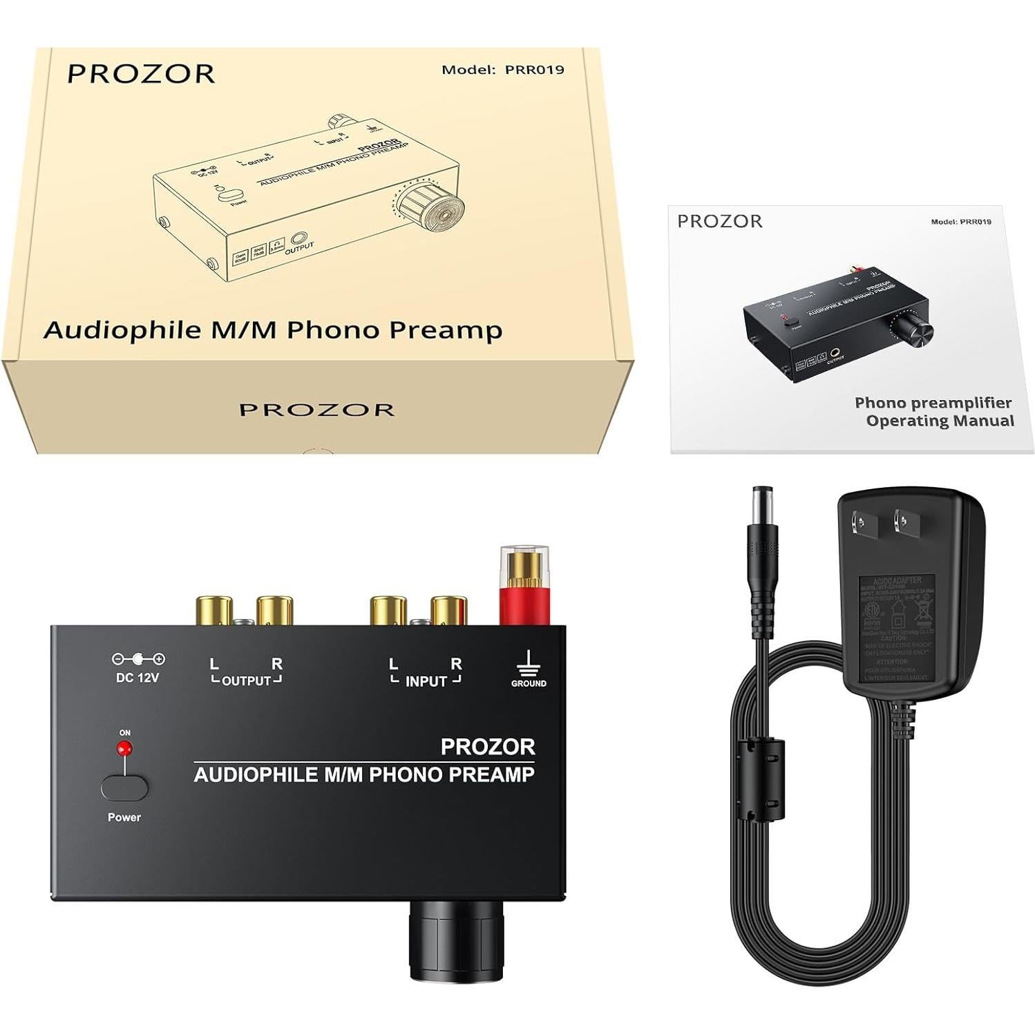 Preamplificador de Phono PROZOR PRR019 con Control de Volumen