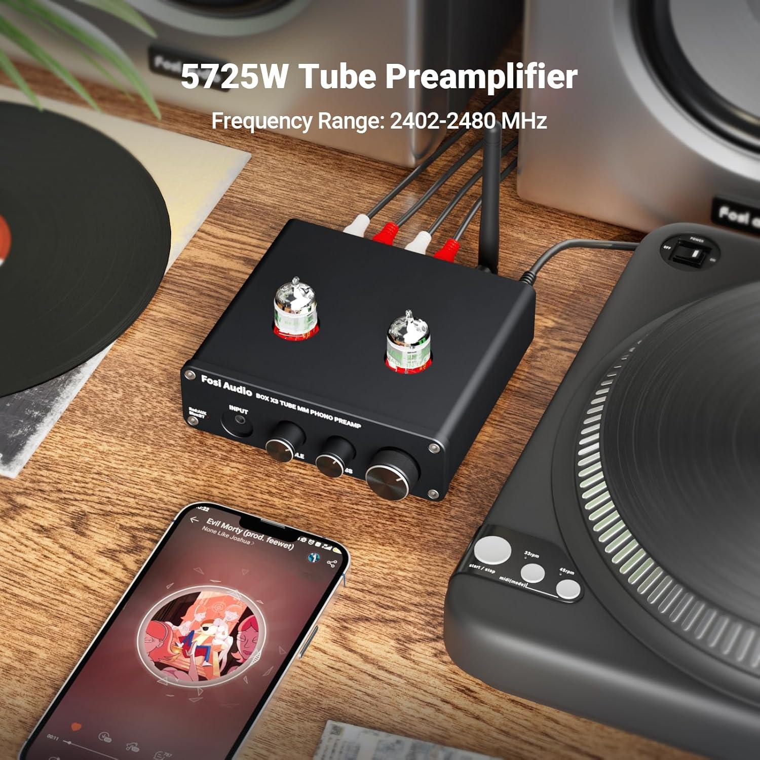 Fosi Audio BOX X3 Preamplificador Phono Bluetooth 5.0 Hi-Fi