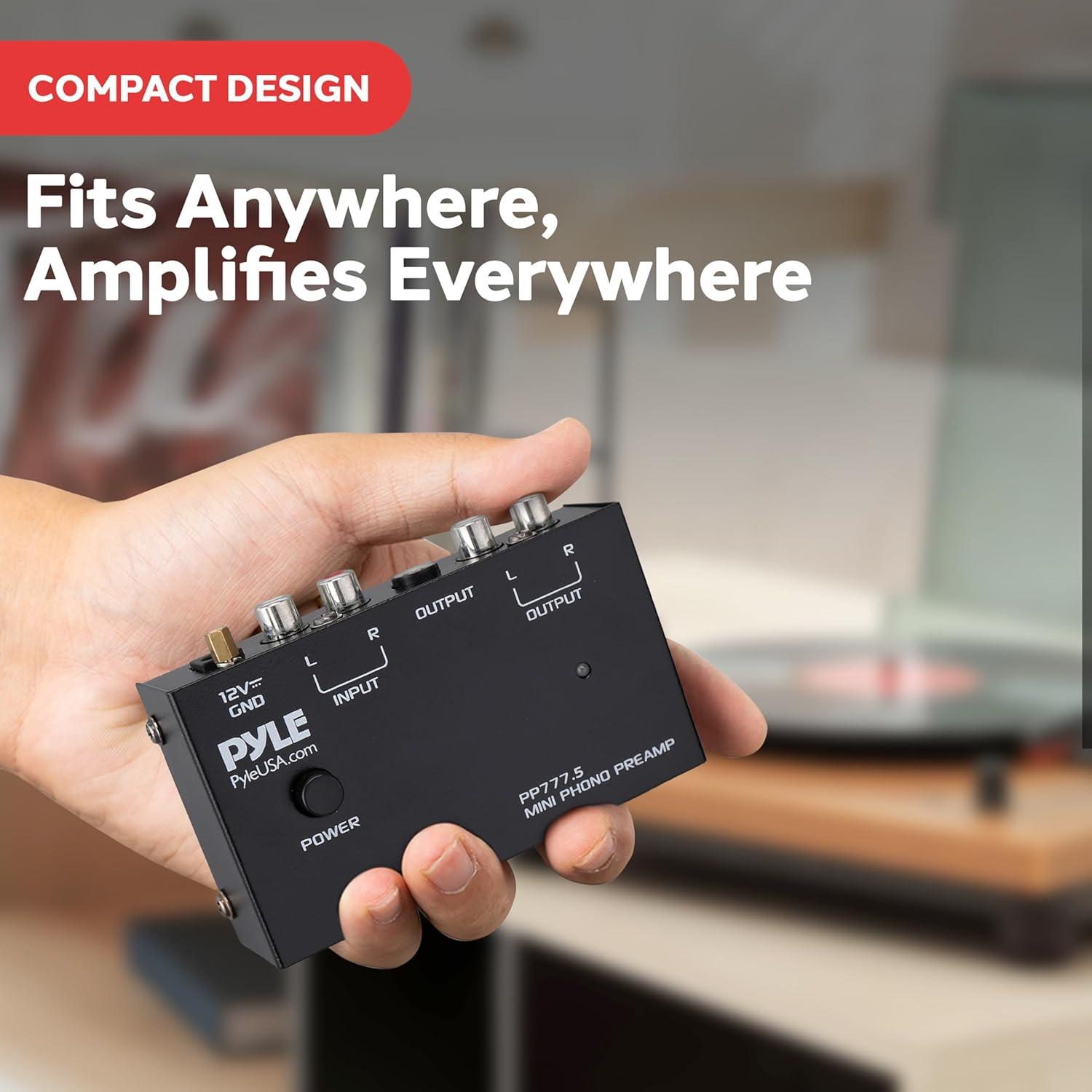 Preamplificador de Audio Estéreo Pyle PP777.5 para Tocadiscos