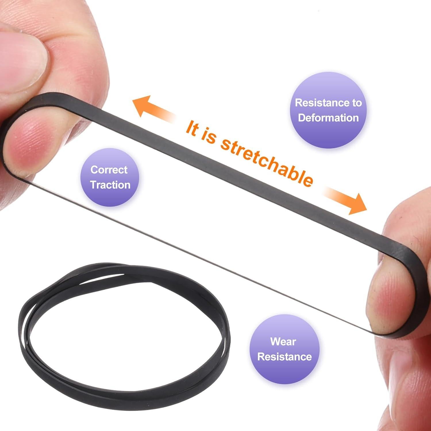 Correas de Goma para Tornamesa uxcell 2 Pcs 285mm x 4mm