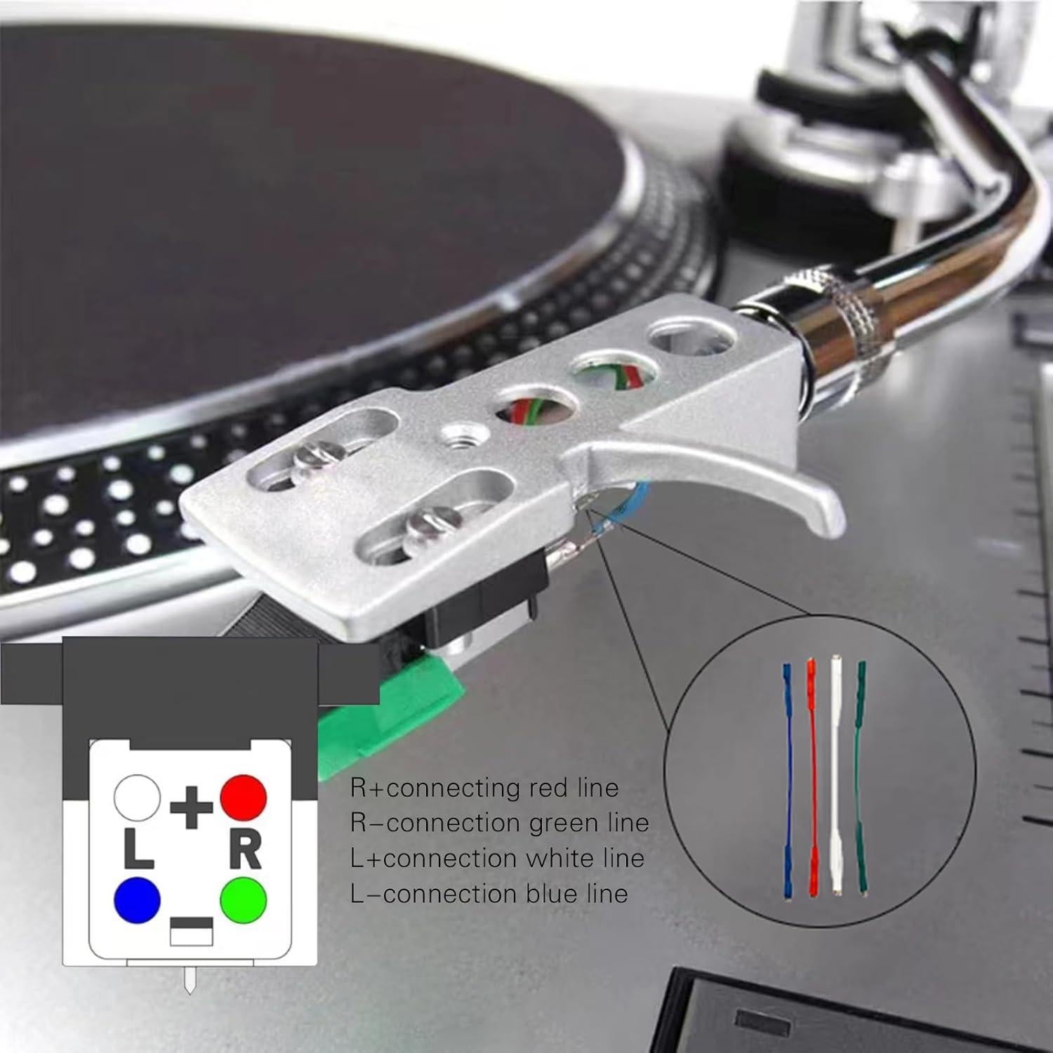 Kit de Accesorios para Tocadiscos AYZAB: Bisagras, Cepillo y Cables