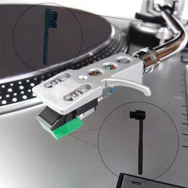 Kit de Accesorios para Tocadiscos AYZAB: Bisagras, Cepillo y Cables
