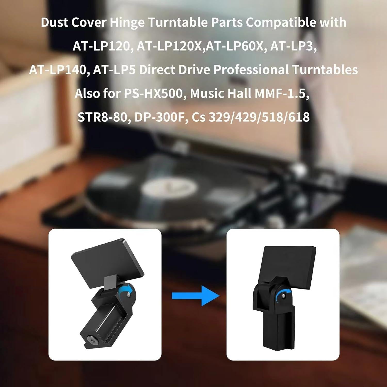 Kit de Accesorios para Tocadiscos AYZAB: Bisagras, Cepillo y Cables