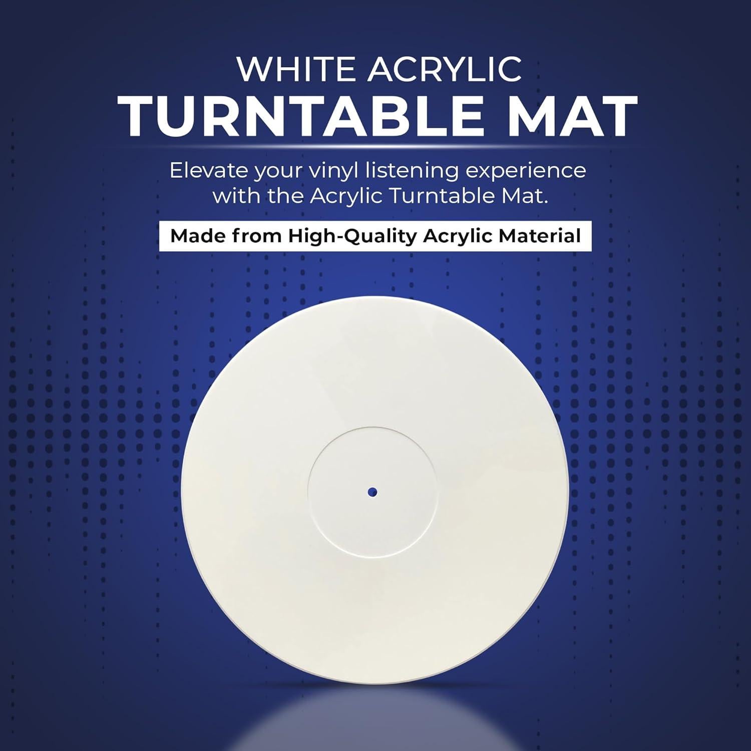 Alfombrilla de Tocadiscos Acrílico BOCO 12" (30.48 cm) Blanca