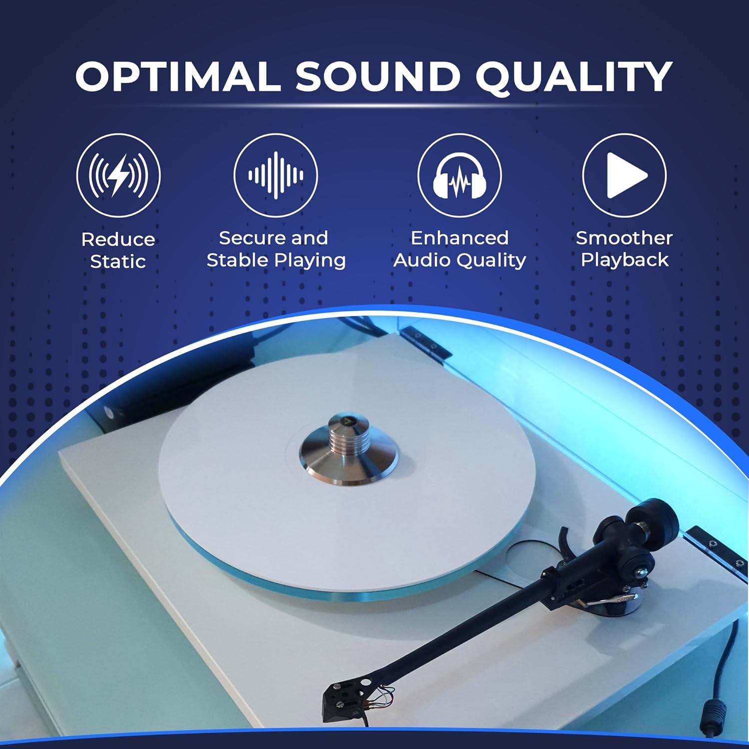 Alfombrilla de Tocadiscos Acrílico BOCO 12" (30.48 cm) Blanca