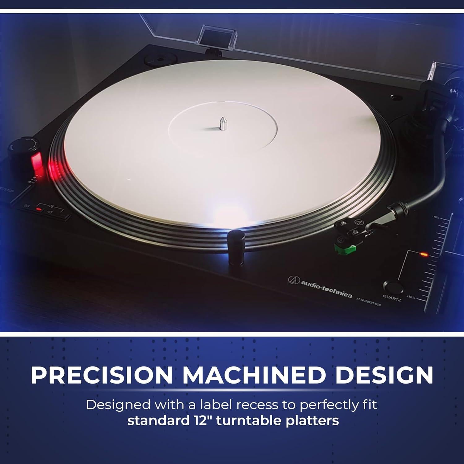 Alfombrilla de Tocadiscos Acrílico BOCO 12" (30.48 cm) Blanca