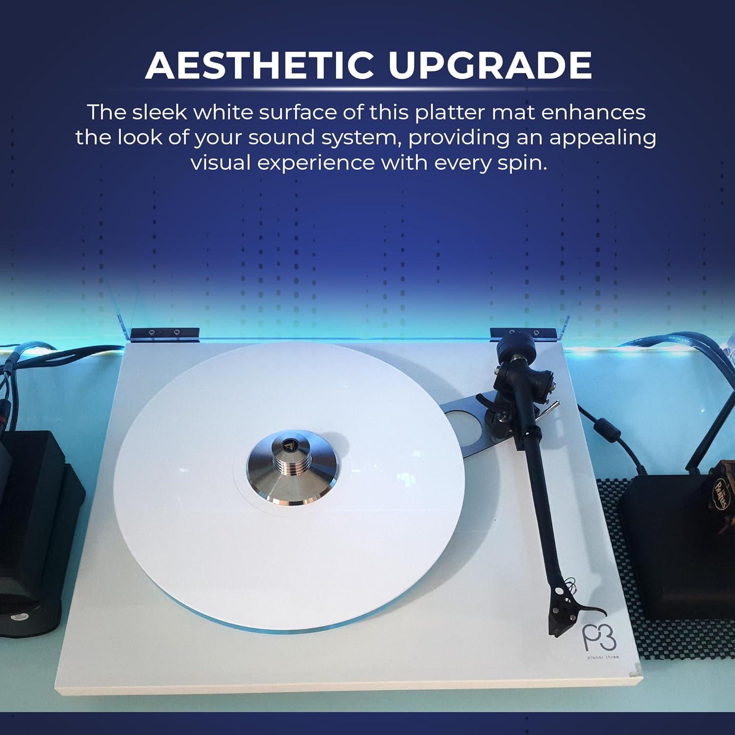 Alfombrilla de Tocadiscos Acrílico BOCO 12" (30.48 cm) Blanca