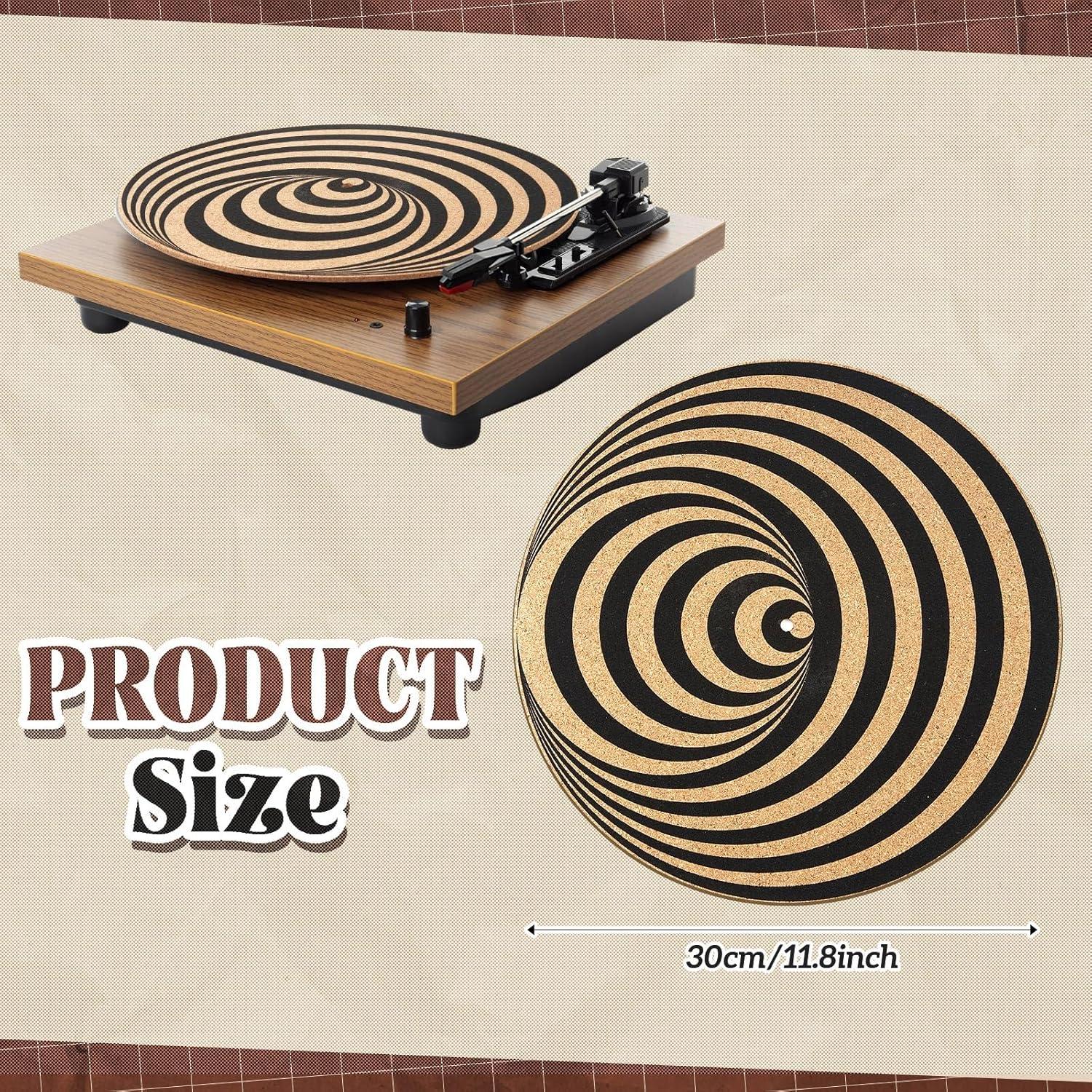 Alfombrilla de Corcho para Tornamesa 30 cm - Diseño Geométrico