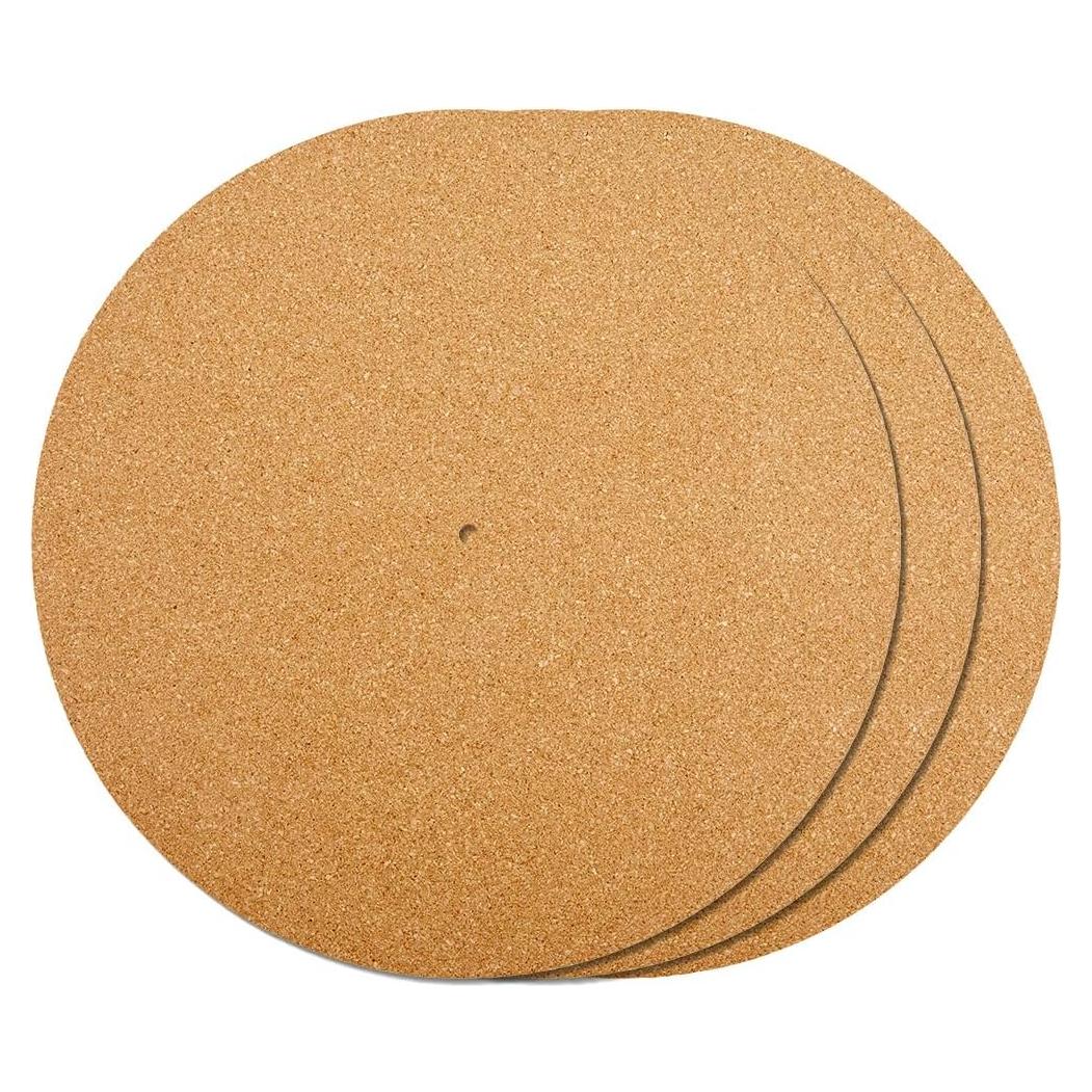 CRASPIRE 3Pcs Alfombrillas de Corcho para Reproductor de Vinilo 29.8cm