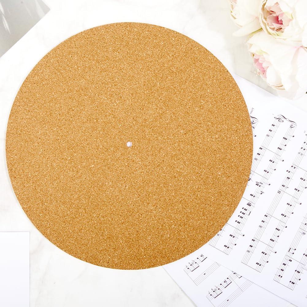 CRASPIRE 3Pcs Alfombrillas de Corcho para Reproductor de Vinilo 29.8cm