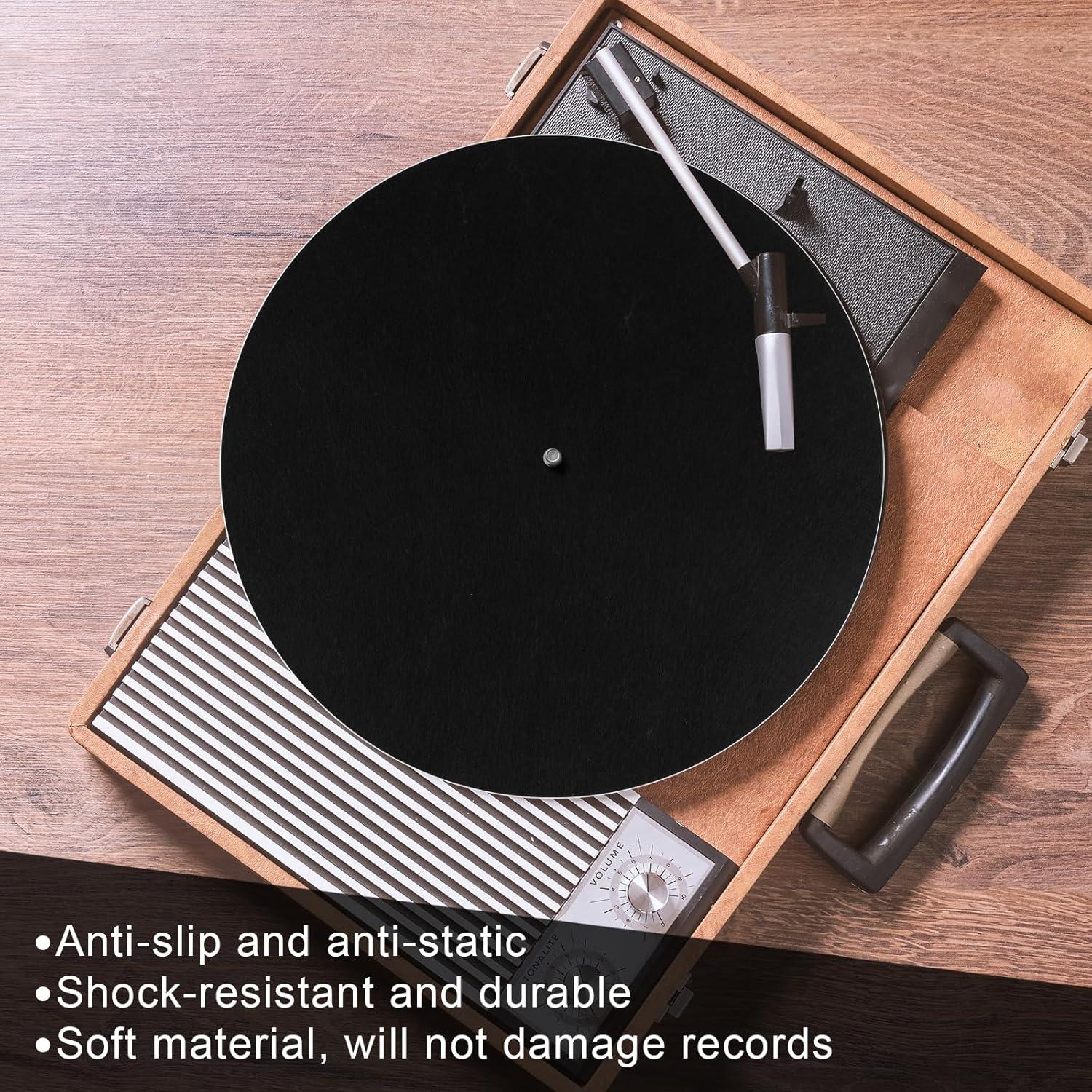 2 Almohadillas de Fieltro Antideslizantes 30x30cm para Tocadiscos