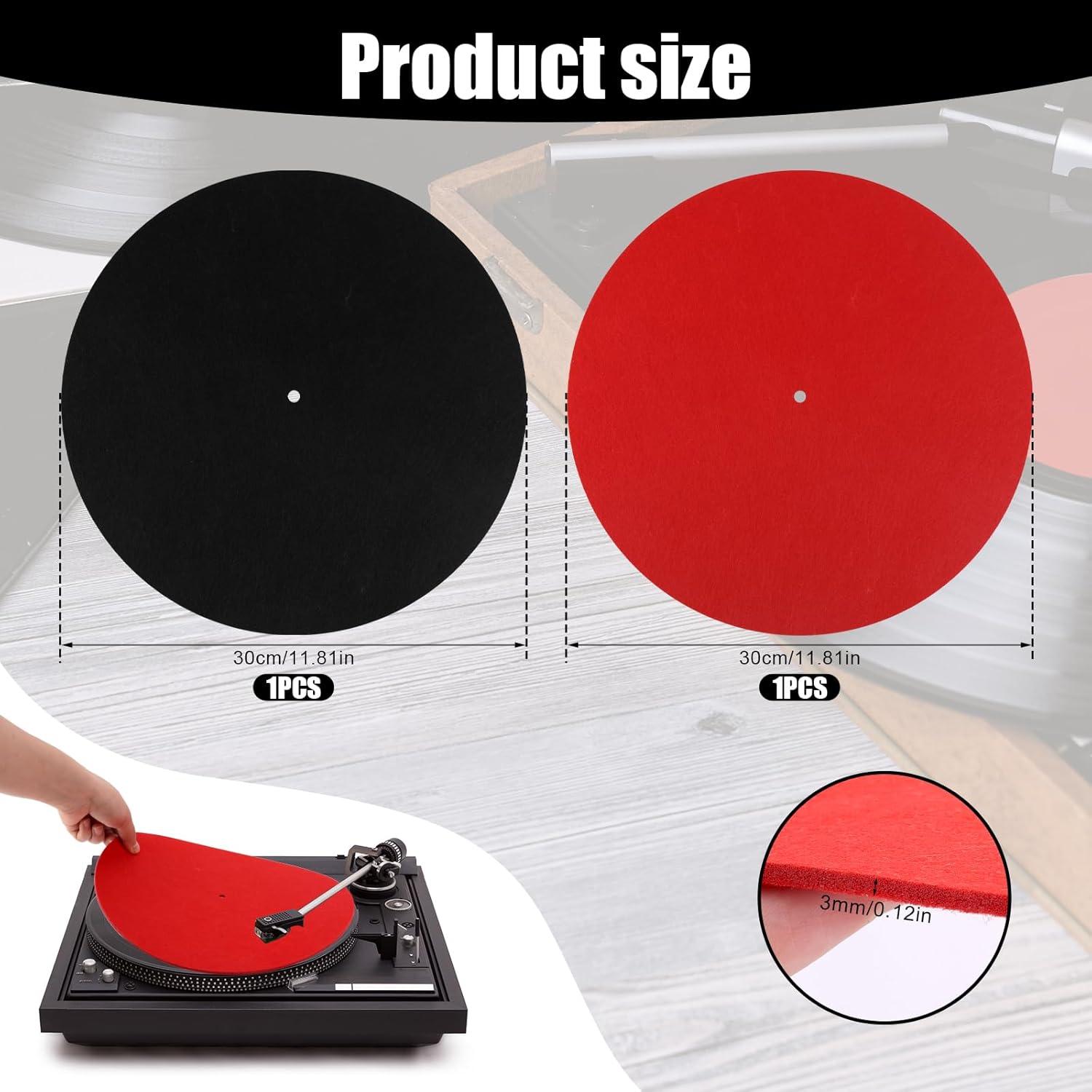 2 Almohadillas para Tocadiscos Fieltro Antideslizante 30x30cm