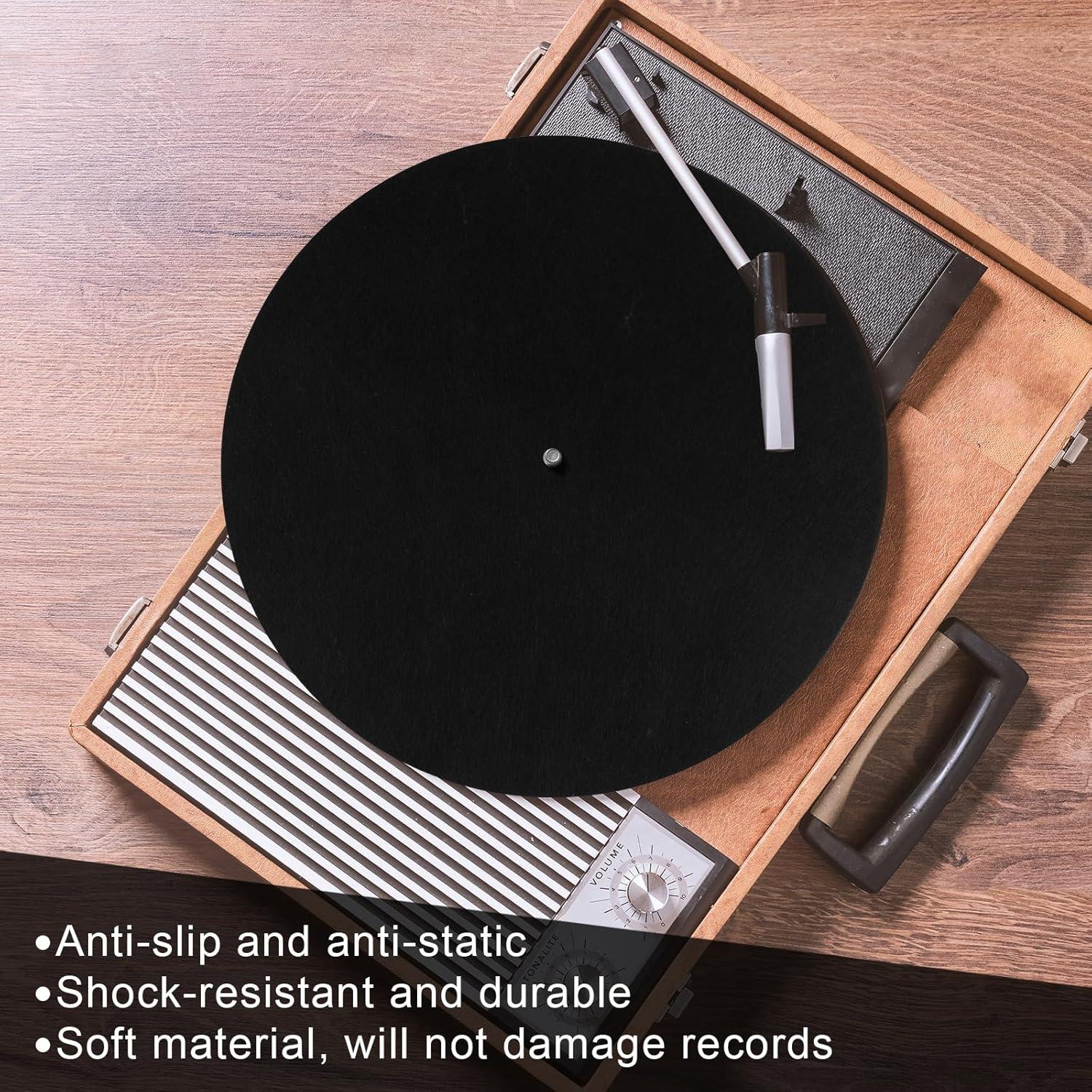 2 Almohadillas para Tocadiscos Fieltro Antideslizante 30x30cm