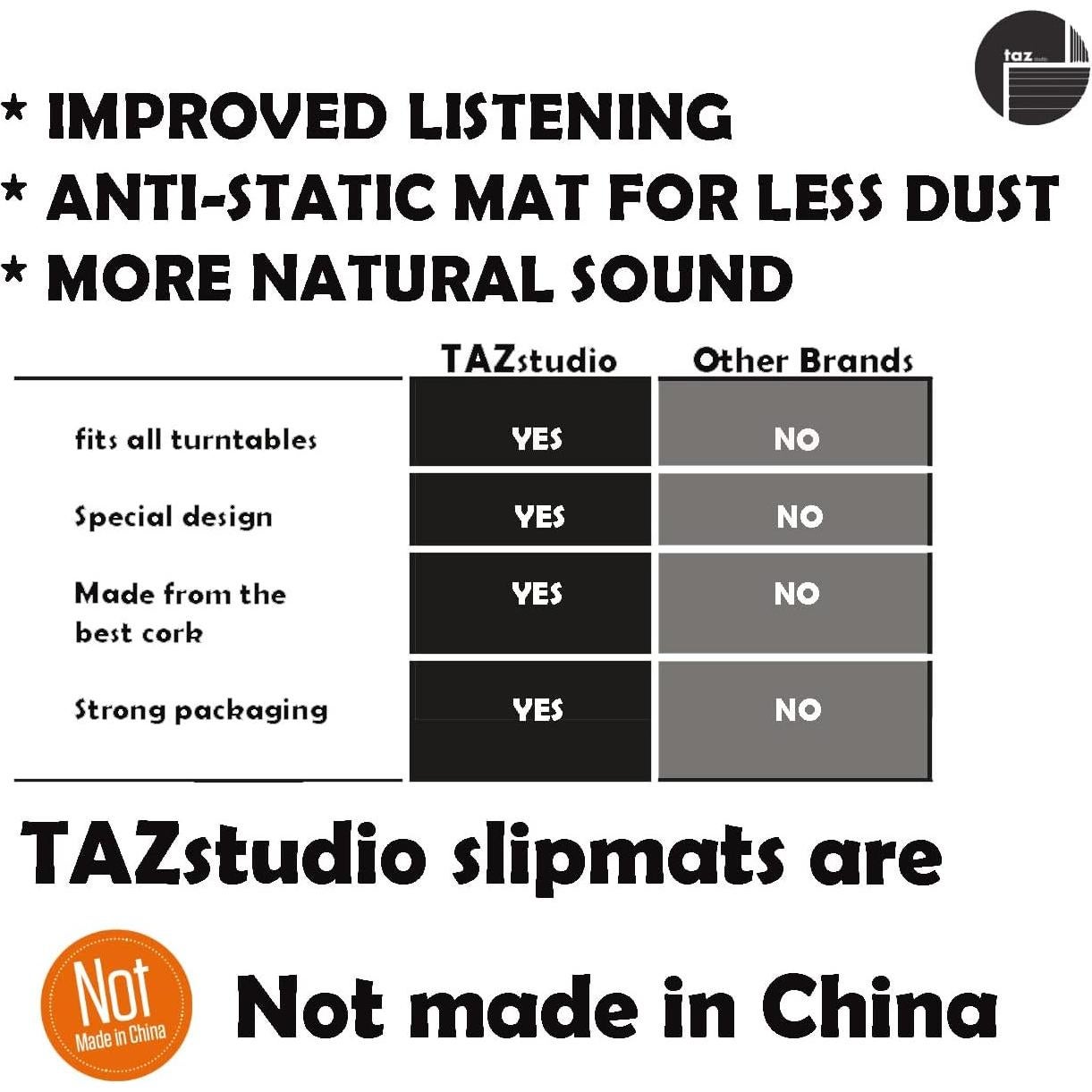 Alfombrilla de Tornamesa de Corcho TazStudio 30 cm Antiestática