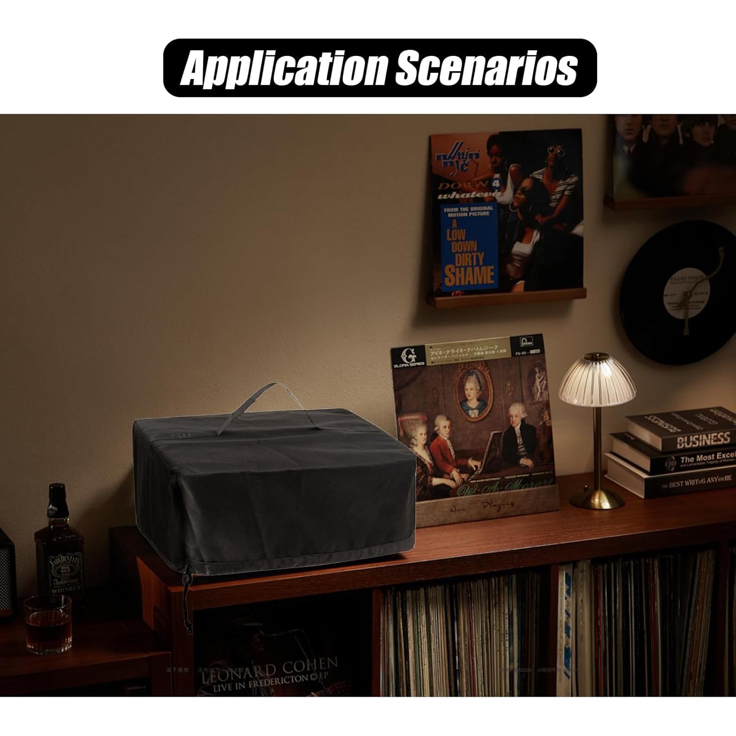Cubierta de Polvo para Tocadiscos SEJGGKQ 45.72x38.1cm Negra