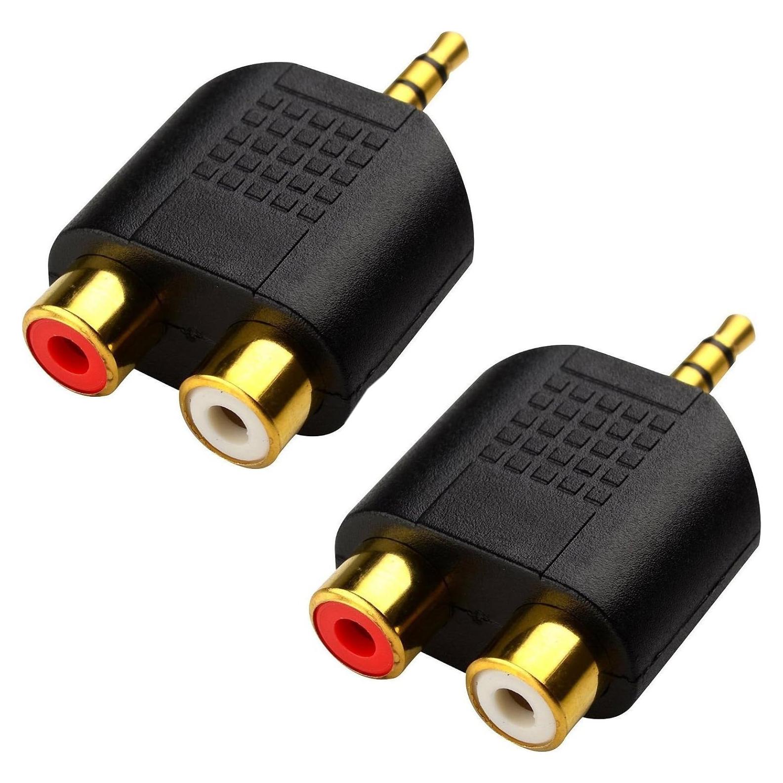 Adaptador de Audio 3.5mm Estéreo a 2RCA CERRXIAN - 2 Pack