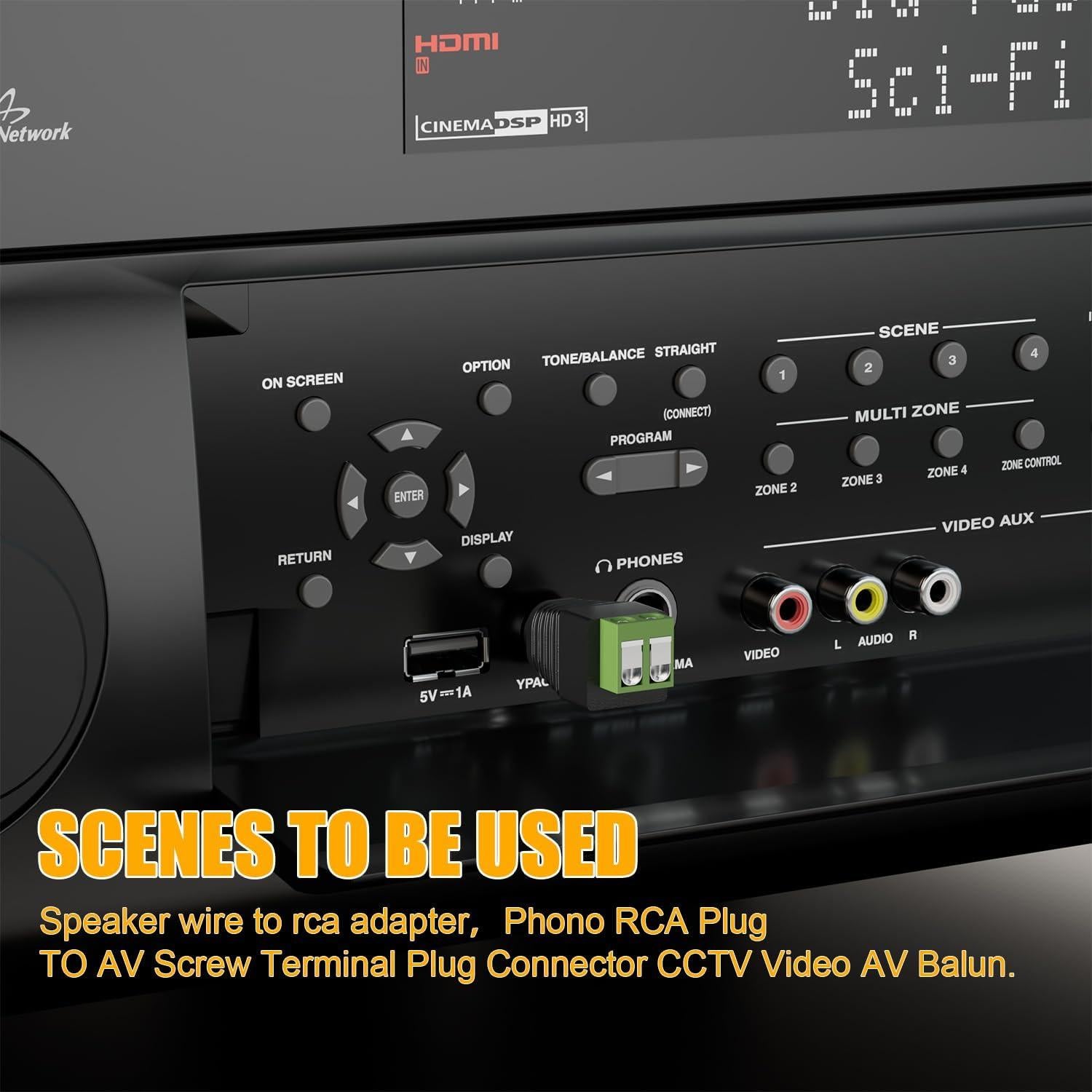 Adaptador RCA a Altavoz PANPEO - Conector Audio/Video 12 Pzas