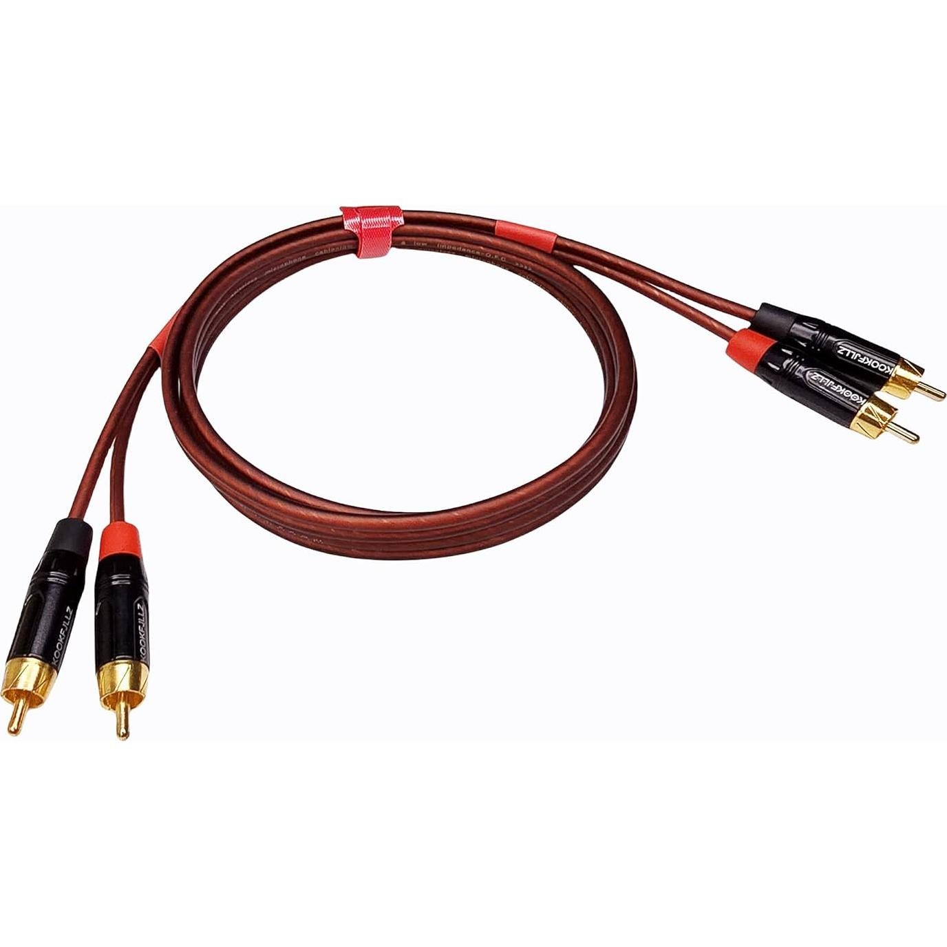 Paquete de 2 Cables RCA de Audio KOOKFJLLZ 1.52m para Tornamesa