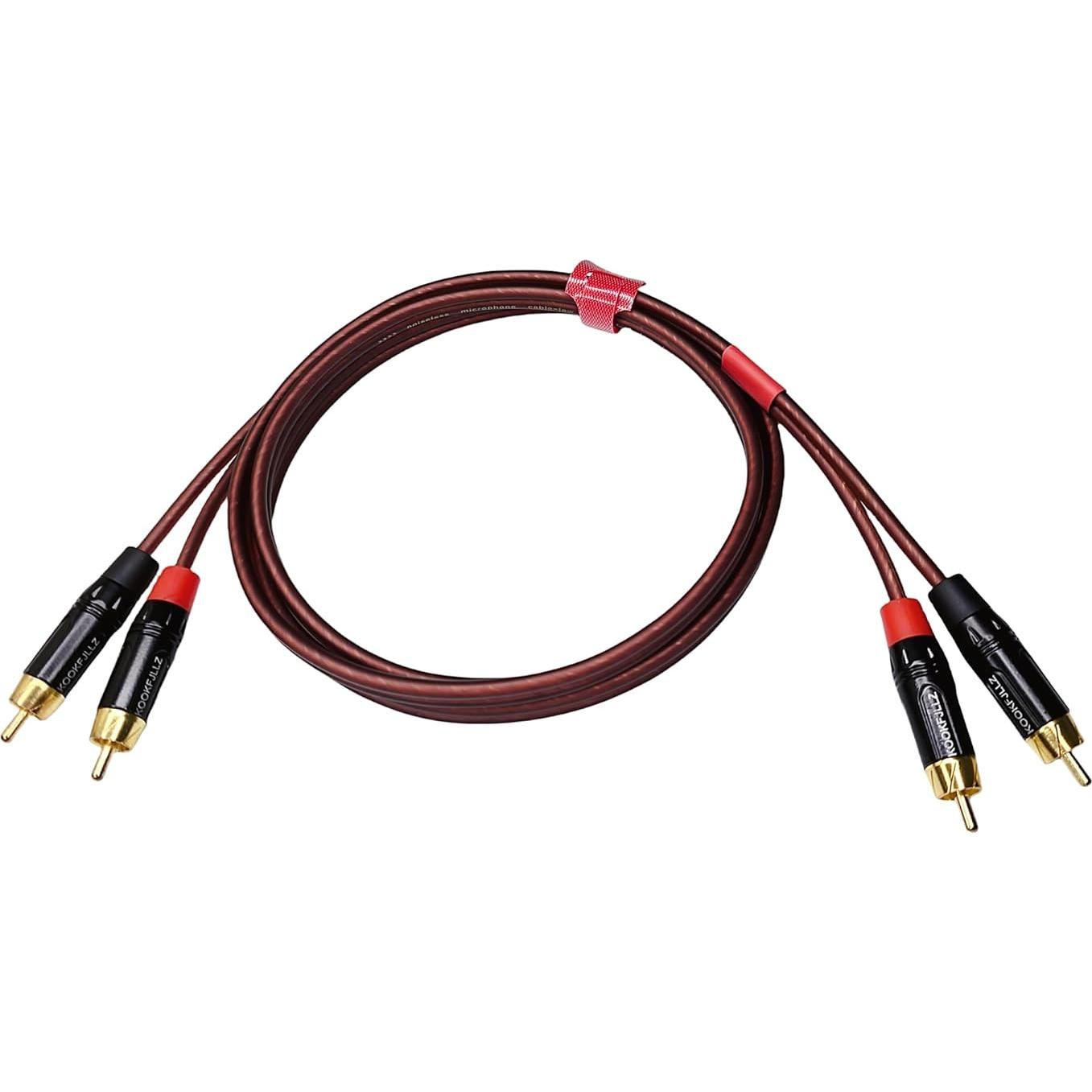 Paquete de 2 Cables RCA de Audio KOOKFJLLZ 1.52m para Tornamesa