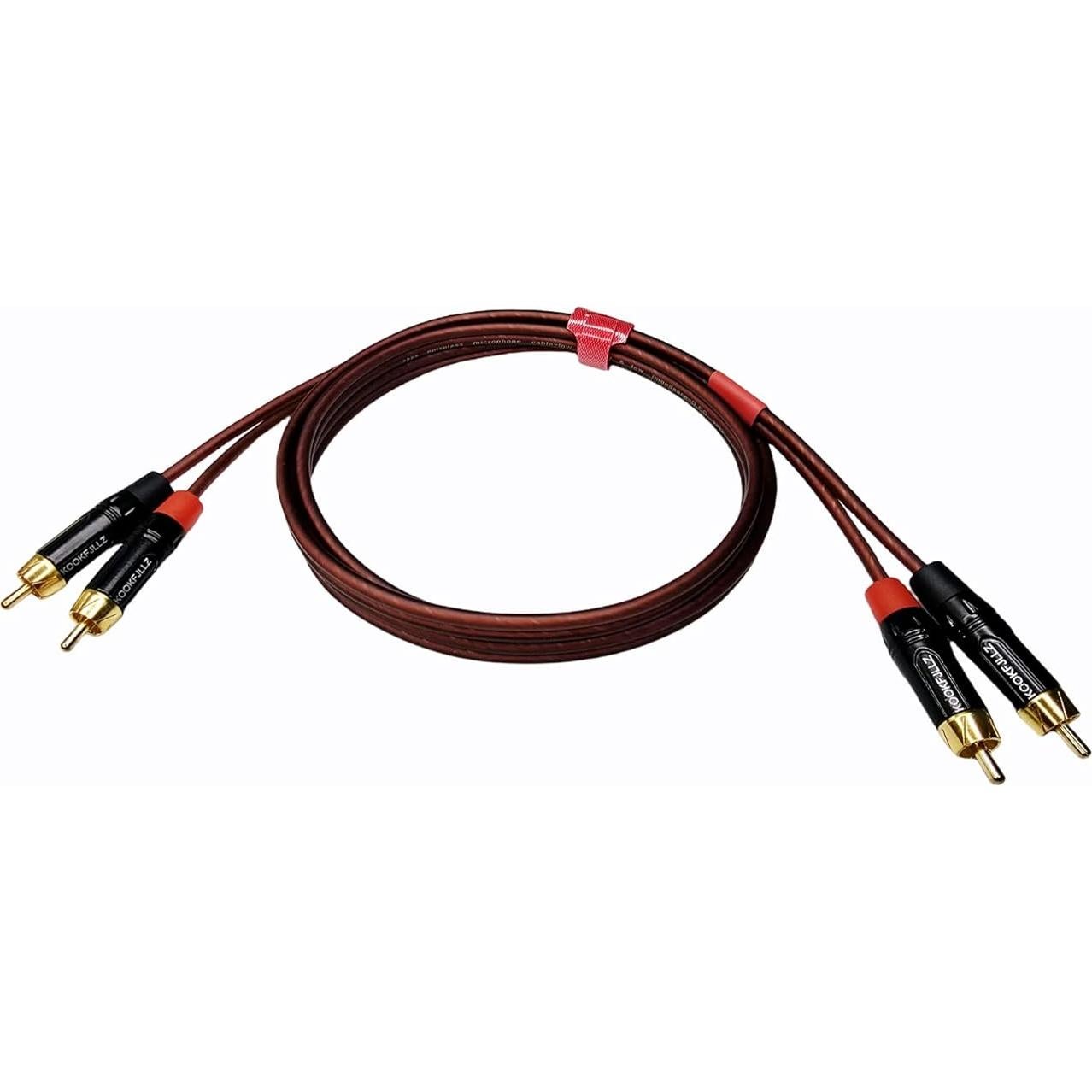 Paquete de 2 Cables RCA de Audio KOOKFJLLZ 1.52m para Tornamesa