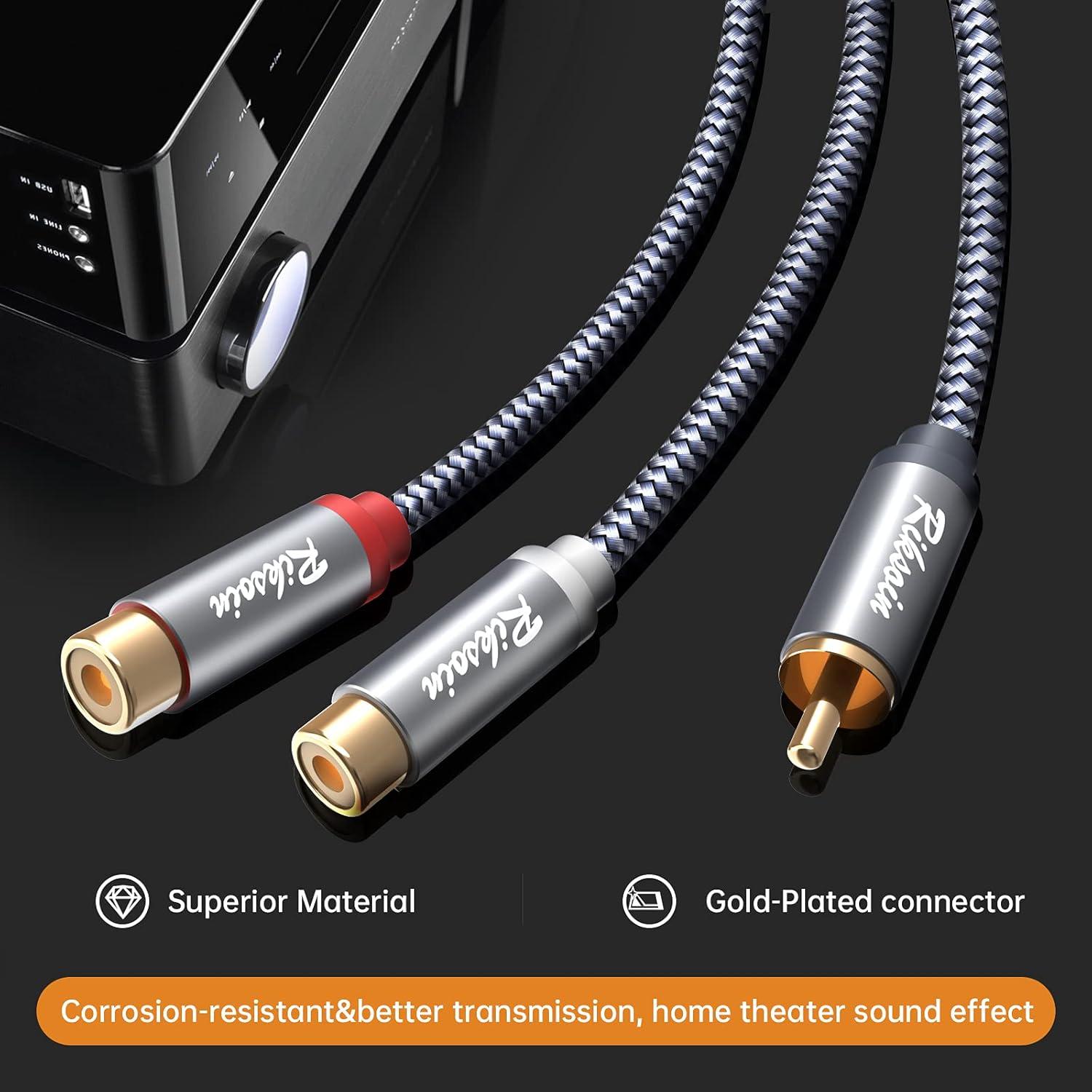 Cable Divisor RCA RIKSOIN 1 Macho 2 Hembras 28 cm Audio