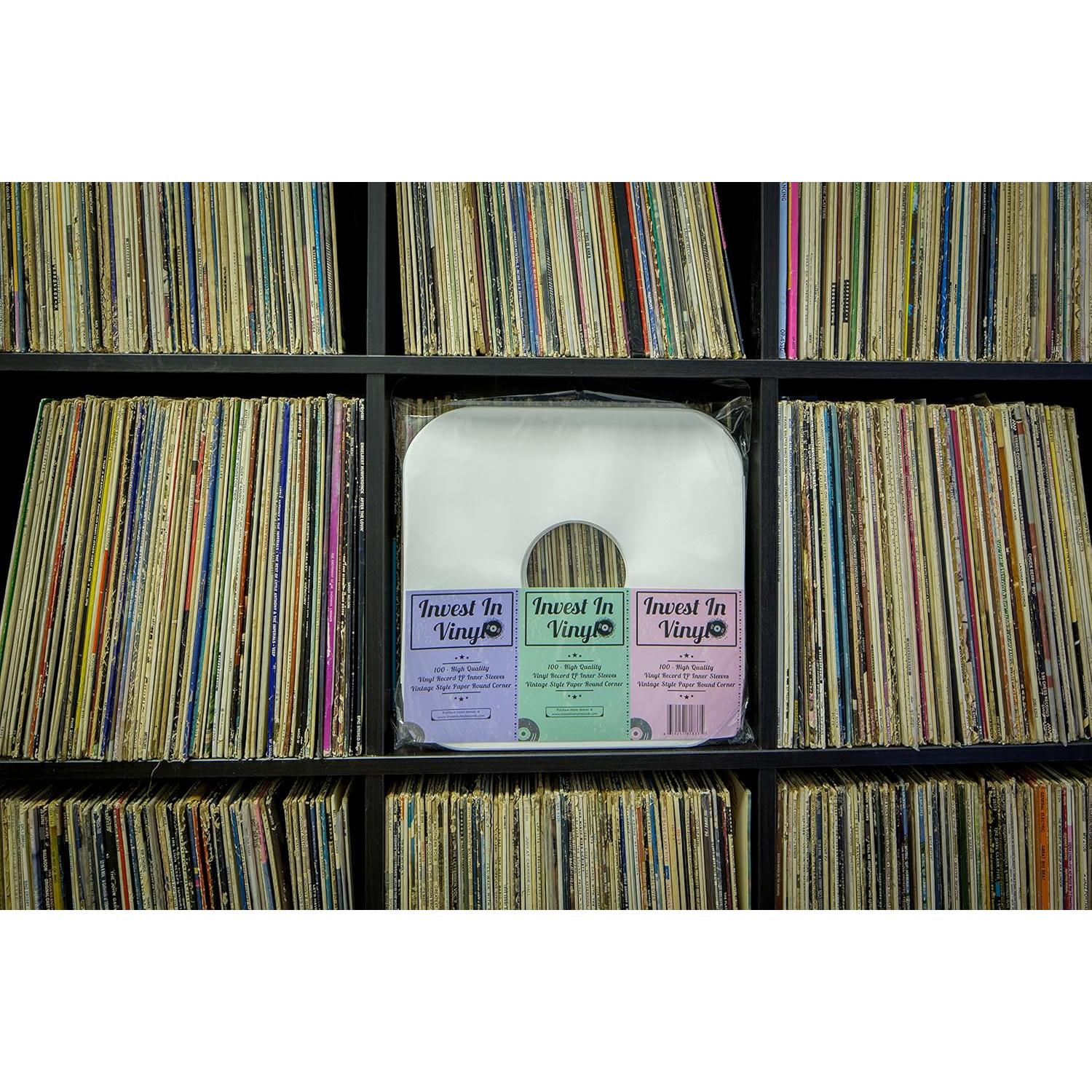 100 Fundas Internas de Vinilo LP Invest In Vinyl 12" Marfil 80 GSM